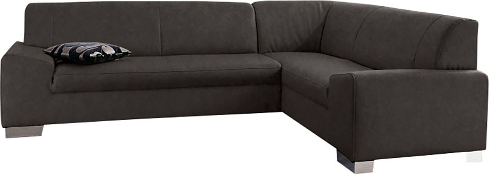 DOMO collection Ecksofa »Alisson, zeitlose Optik, flache Armlehnen, L-Form« günstig online kaufen