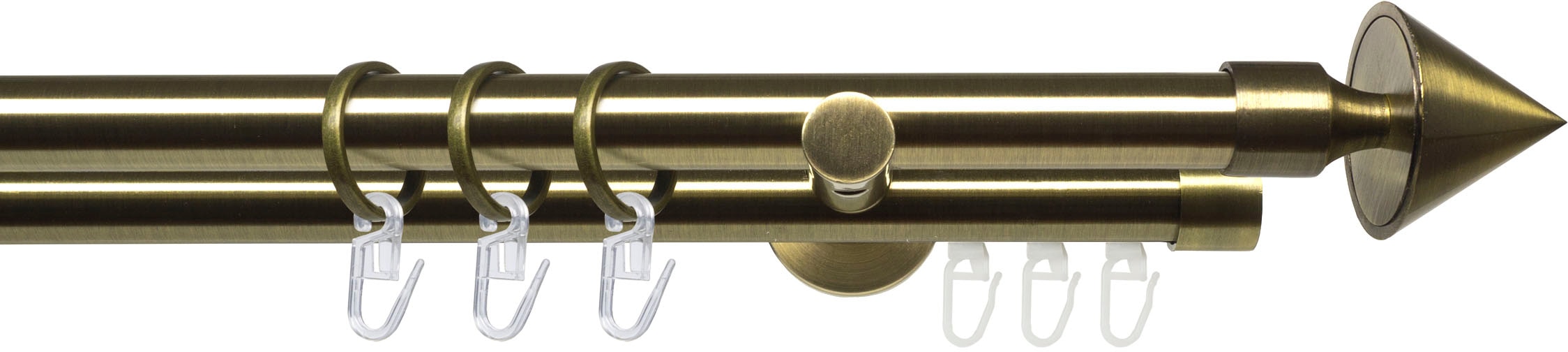Liedeco Gardinenstange »Stilgarnitur 20 mm Blues Kegel«, 2 läufig-läufig, Fixmaß, Gardinenstange Komplett