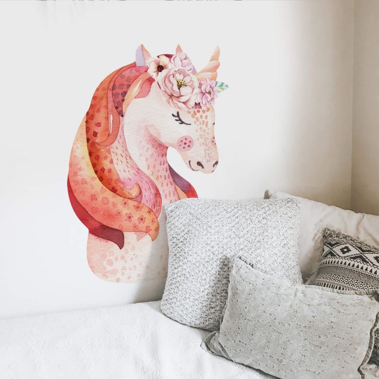 Wall-Art Wandtattoo »Rosa Einhorn Prinzessin Deko«, (1 St.), selbstklebend, günstig online kaufen