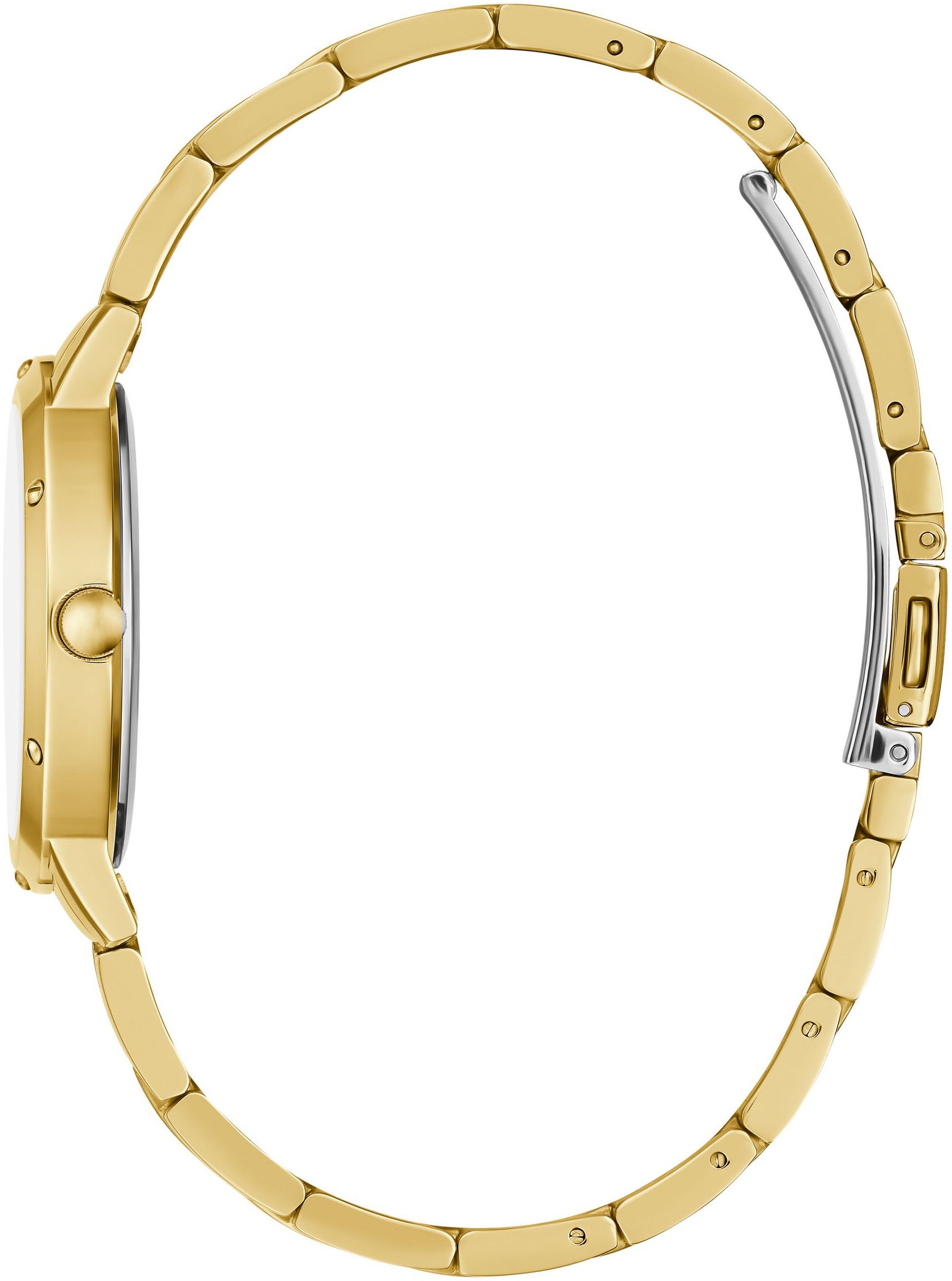 Guess Quarzuhr »DAWN«, Armbanduhr, Damenuhr, Edelstahlarmband