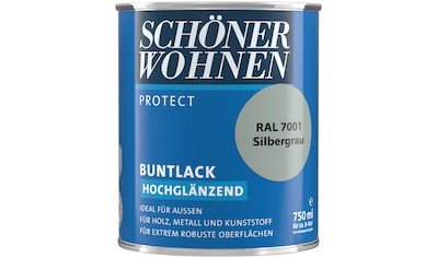 SCHÖNER WOHNEN-Kollektion Lack »Protect Buntlack«, (1), 750 ml, silbergrau RAL 7001,... kaufen