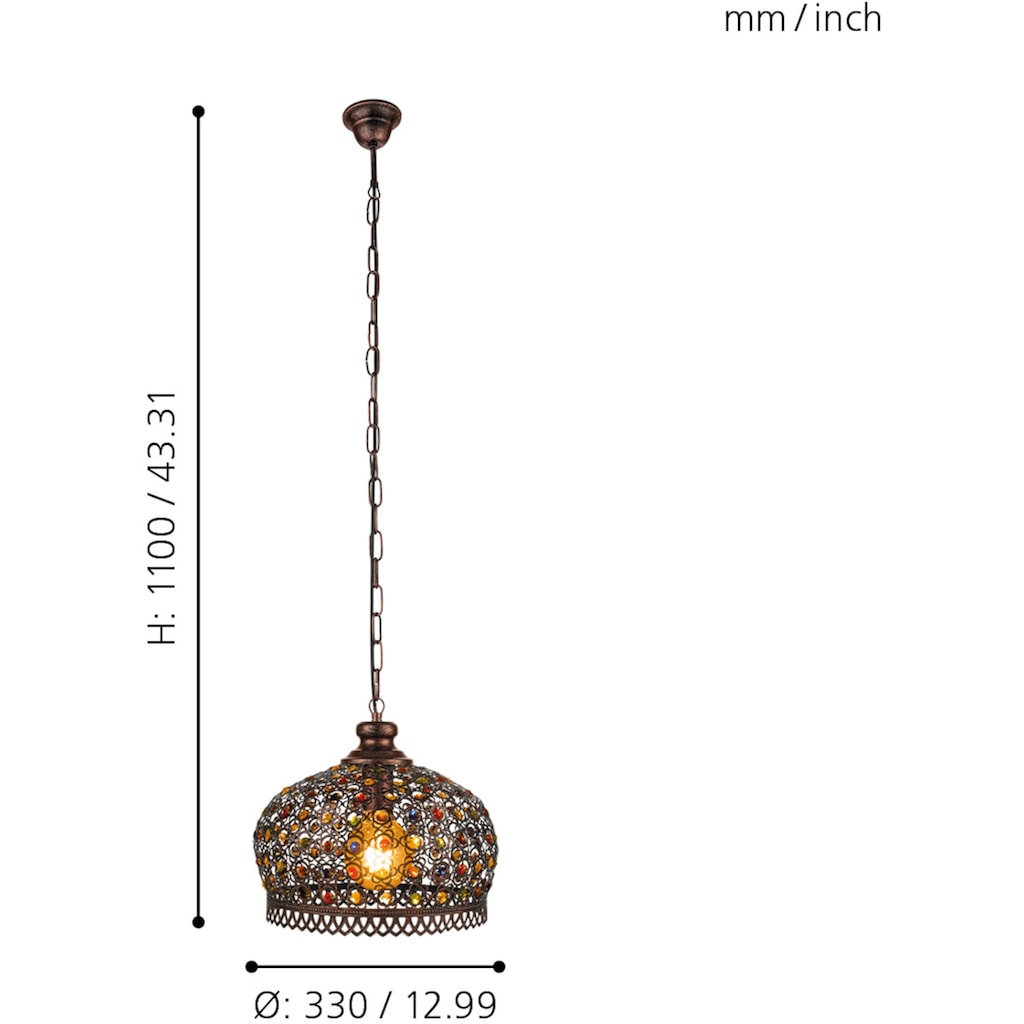 EGLO Pendelleuchte »JADIDA«, 1 flammig-flammig