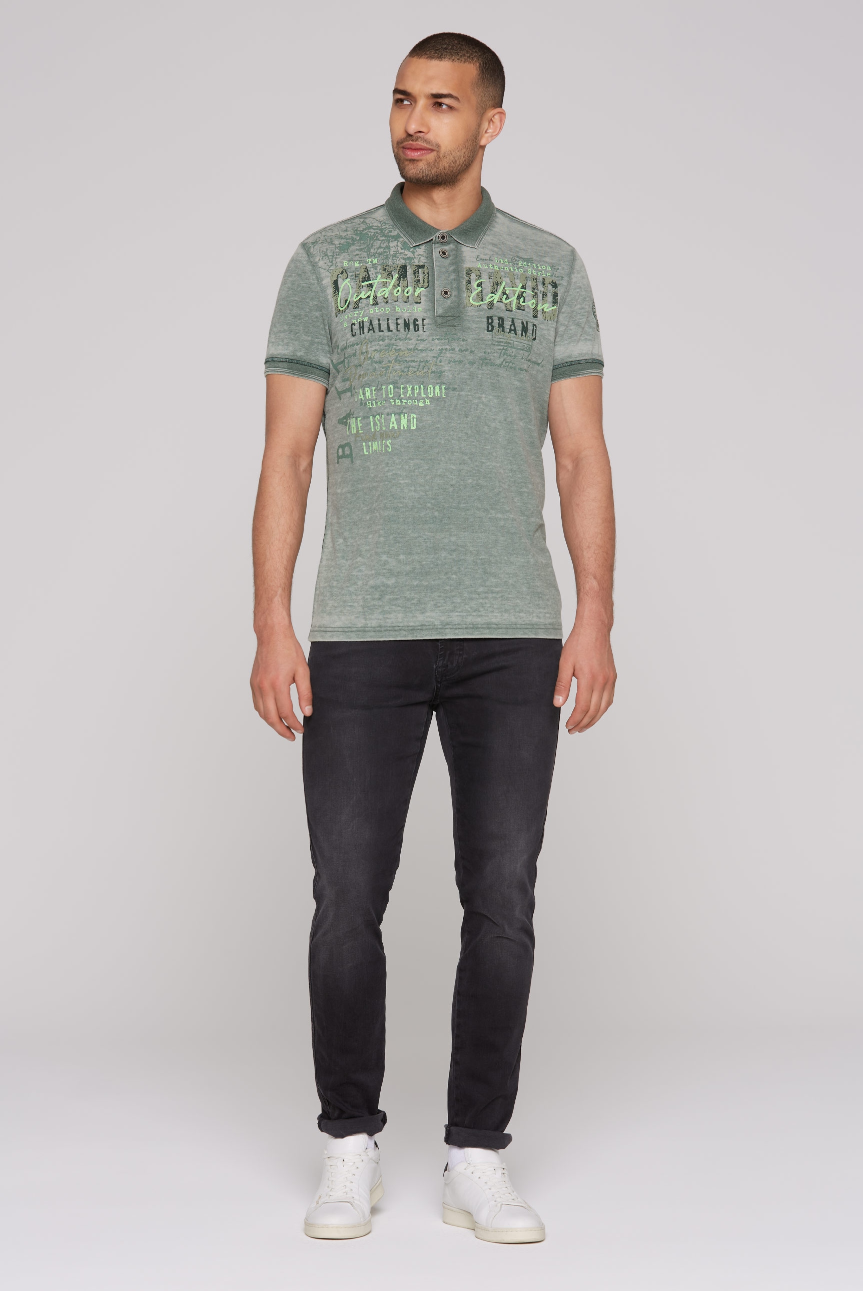 CAMP DAVID Poloshirt, mit Logo Print