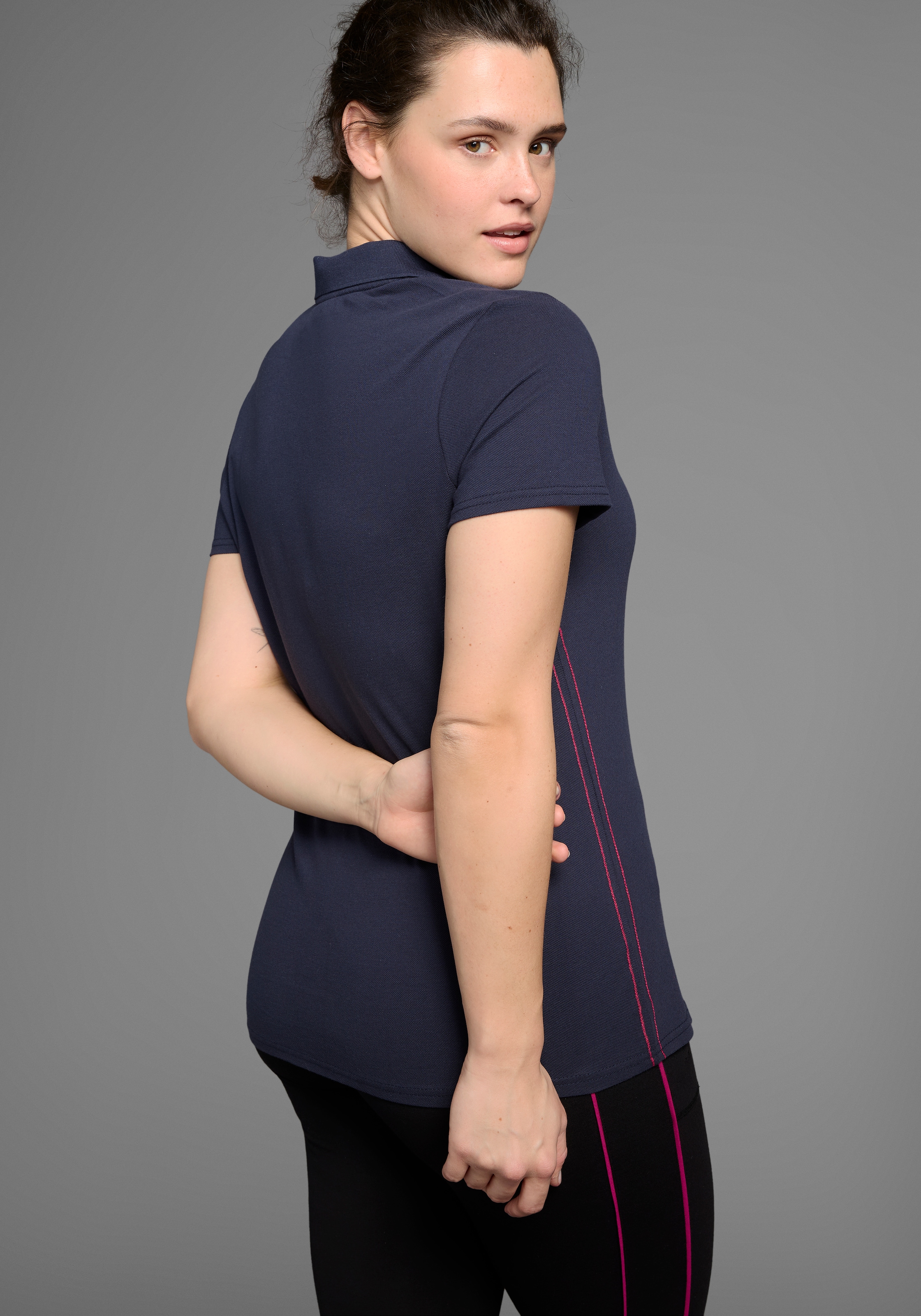 KangaROOS Poloshirt Kurzarm,  unifarben,  Polokragen,  aus Baumwolle, große Größen