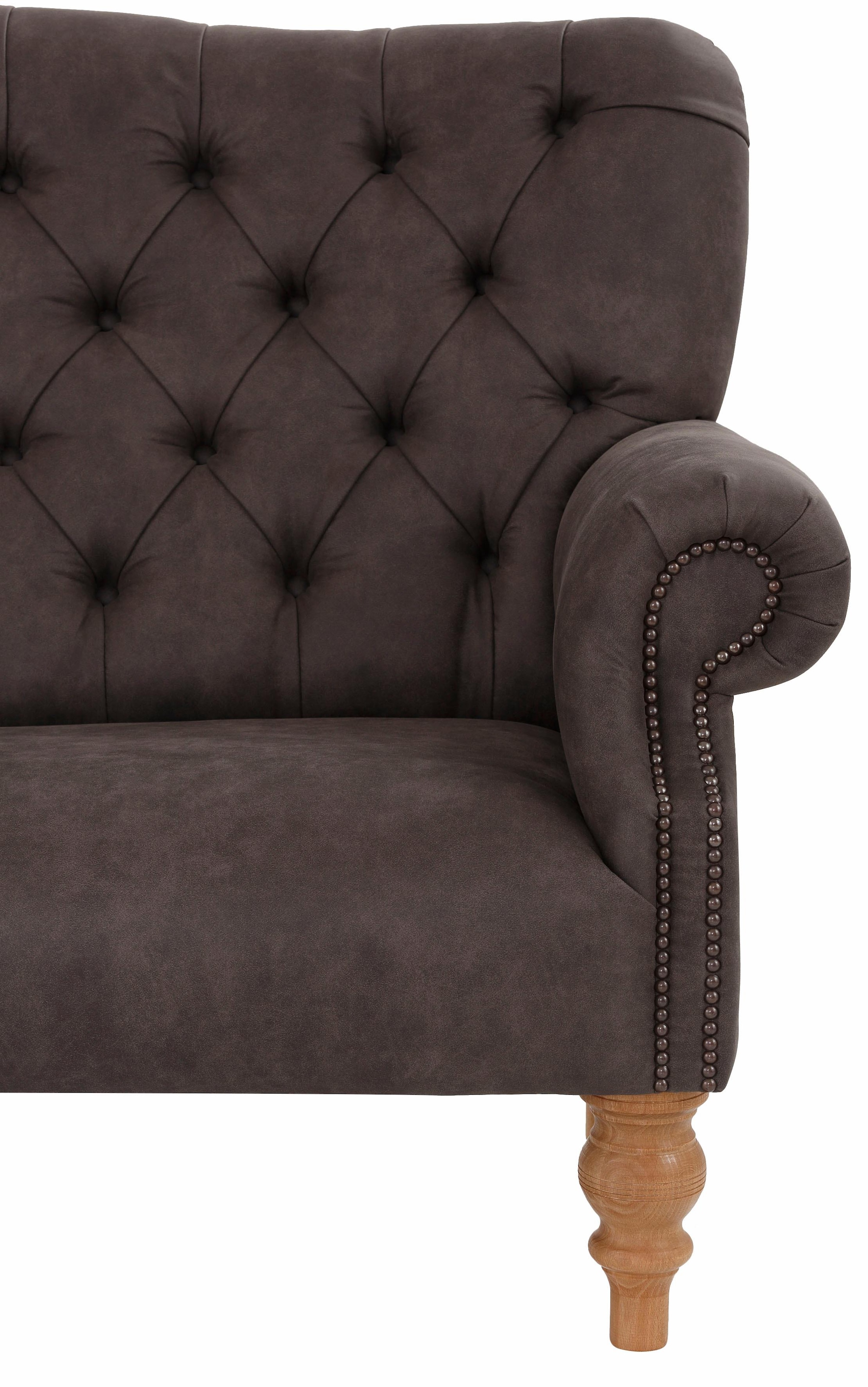 Home affaire Chesterfield-Sofa »Lord«, mit echter Chesterfield-Knopfheftung und Ziernägeln