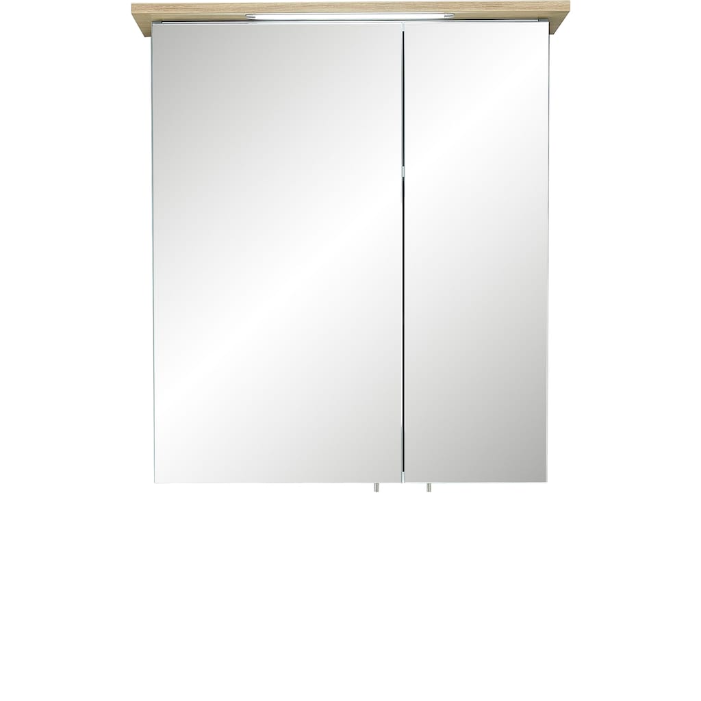 PELIPAL Spiegelschrank »Quickset 963«, Breite 60 cm, 2-türig, eingelassene LED-Beleuchtung, Schalter-/Steckdosenbox, Türdämpfer