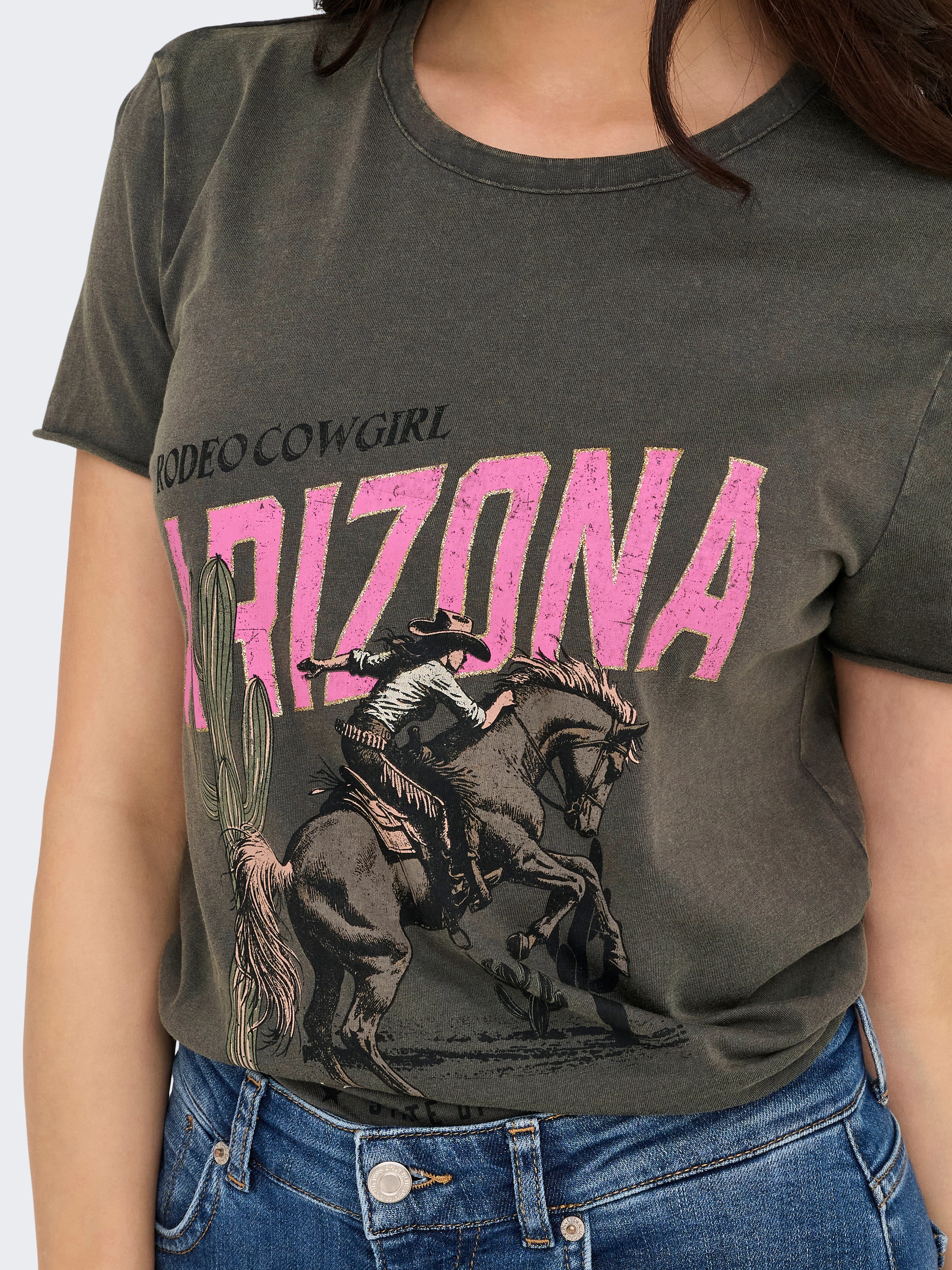 ONLY Rundhalsshirt »ONLLUCY REG S/S TOP JRS NOOS« Baumwolle, regular fit, unterschiedlich bedruckt