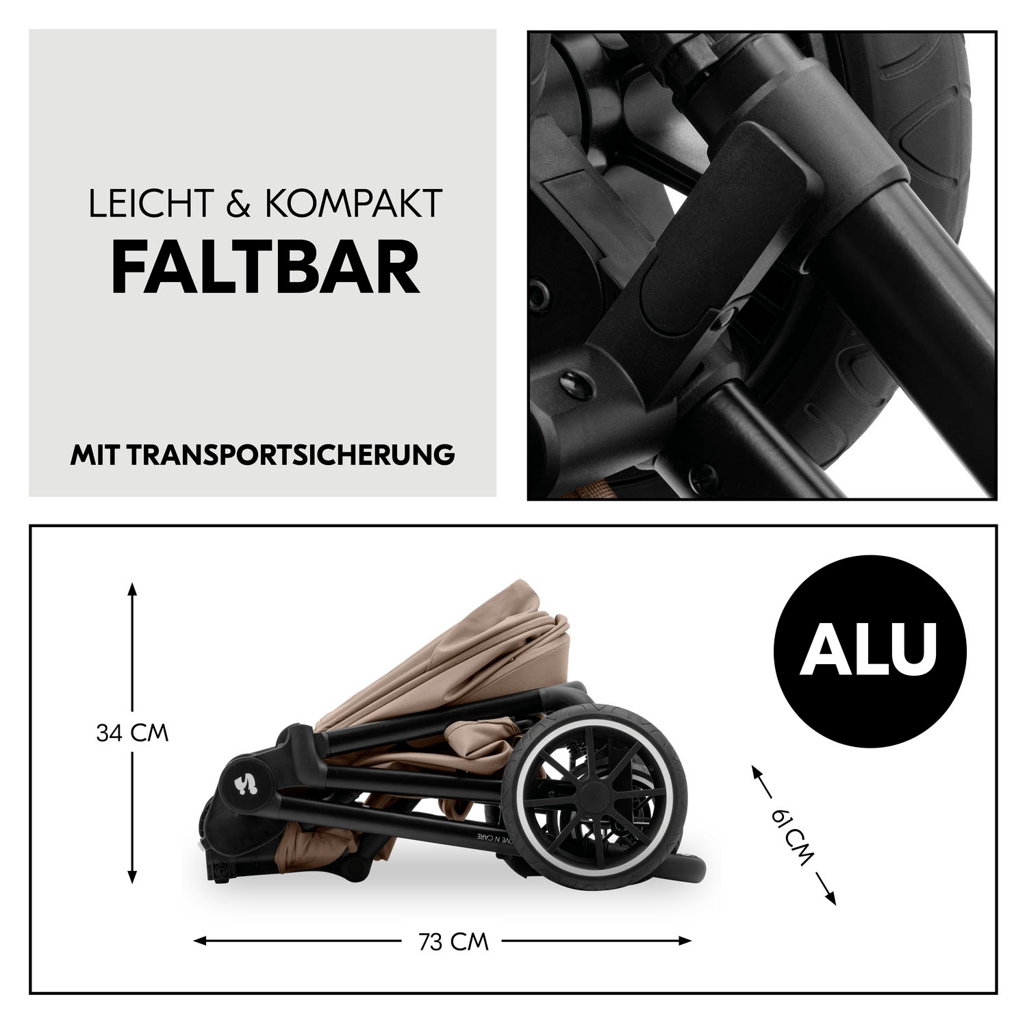 Hauck Kombi-Kinderwagen »Move N Care Set«, 22 kg, belastbar bis 22 kg