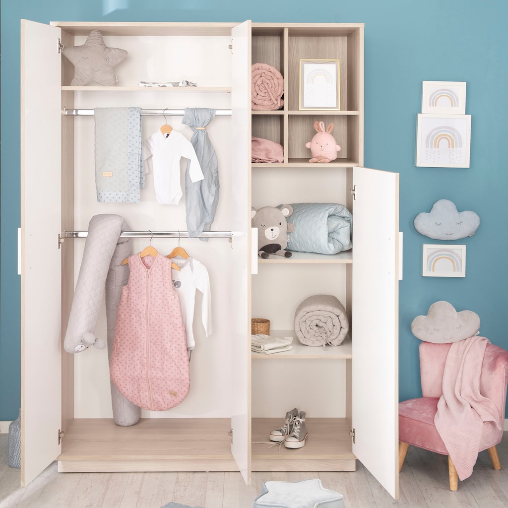 roba® Babyzimmer-Komplettset »Olaf«, (Set, 3 St., Kinderbett, Wickelkommode, Kleiderschrank), mit Kinderbett, Schrank und Wickelkommode