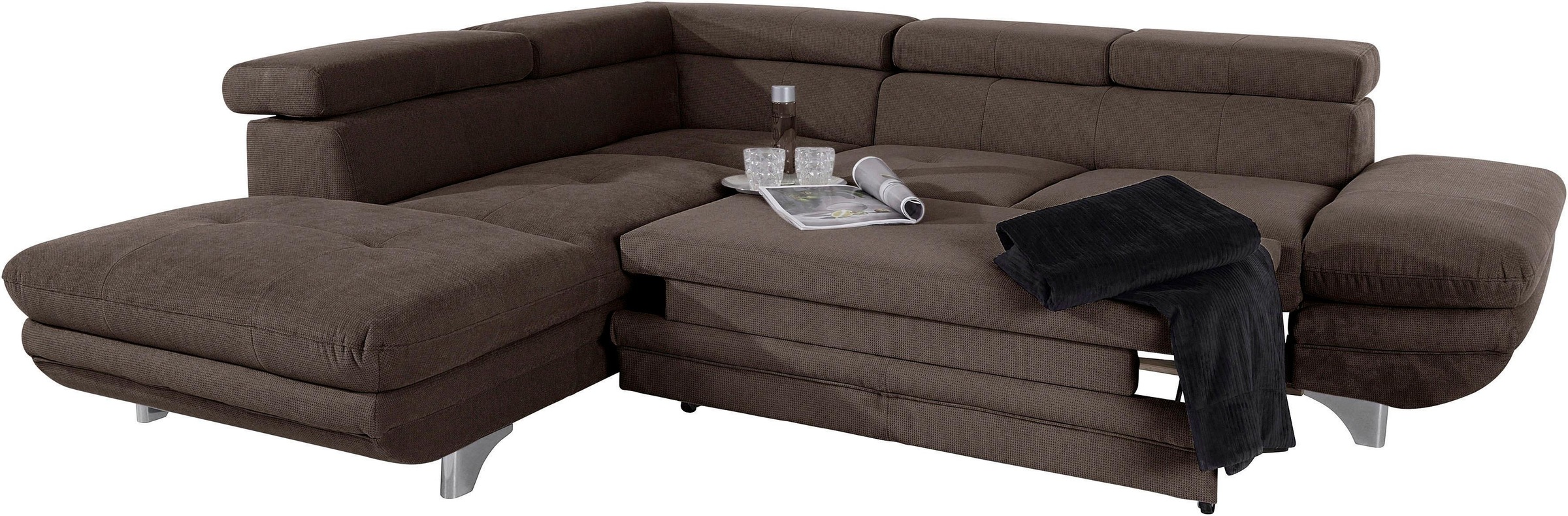 COTTA Ecksofa »Enterprise L-Form«, mit Arm- & Kopfteilverstellung, wahlweise mit Bettfunktion
