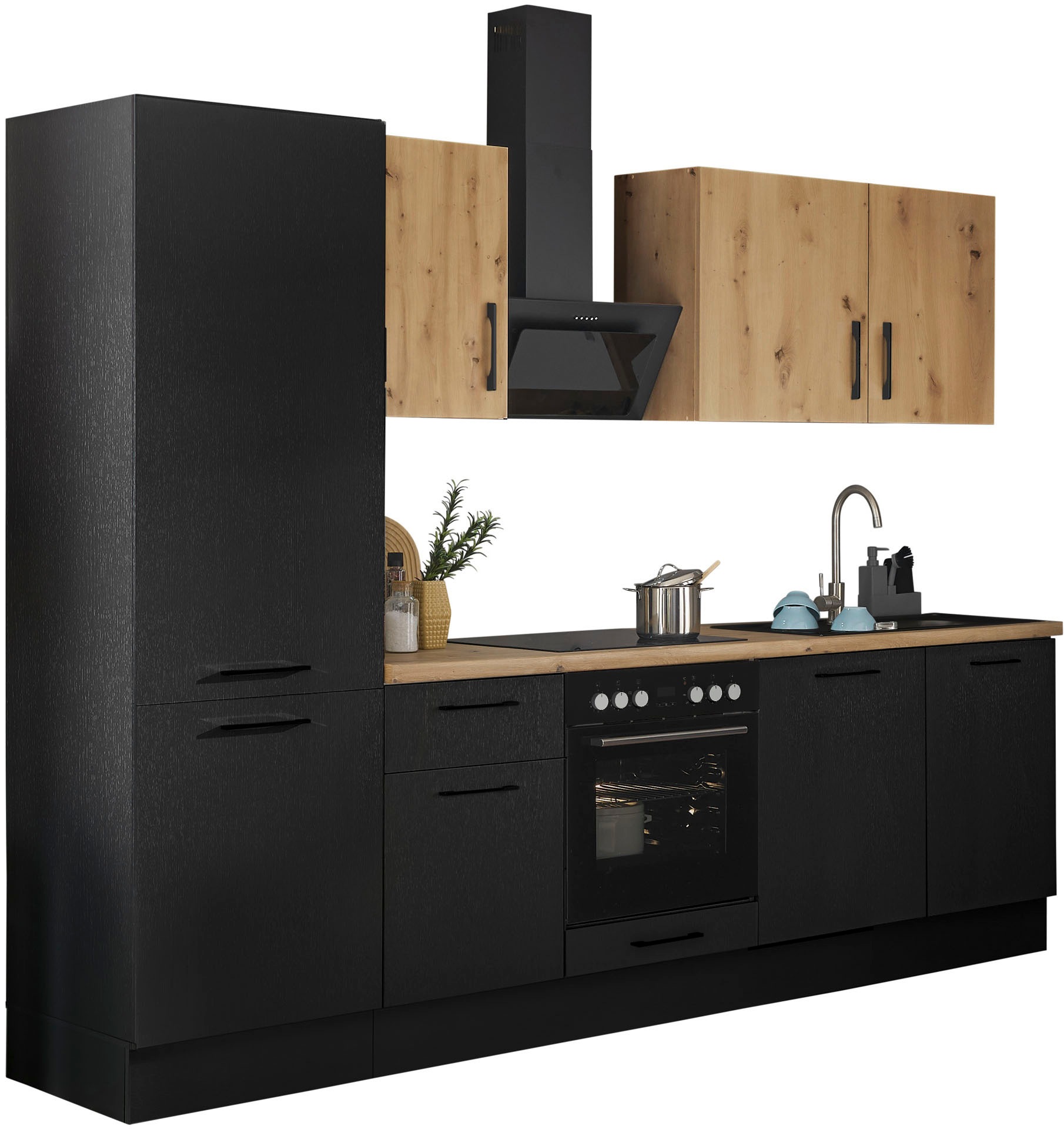BASIC by Balculina Küchenzeile »Turin«, Breite 280 cm, wahlweise mit E-Geräten