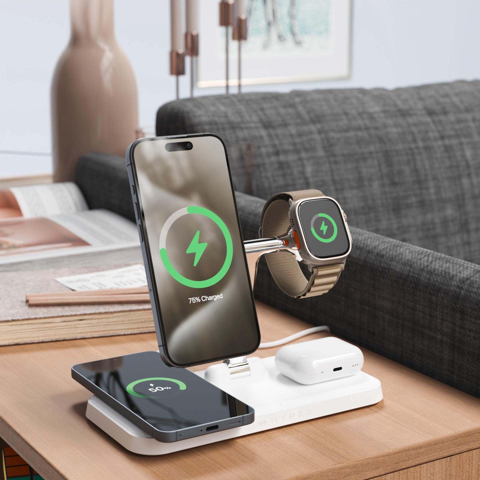 Targus Wireless Charger »HyperJuice QI2 4 in 1 Charging Stand«
