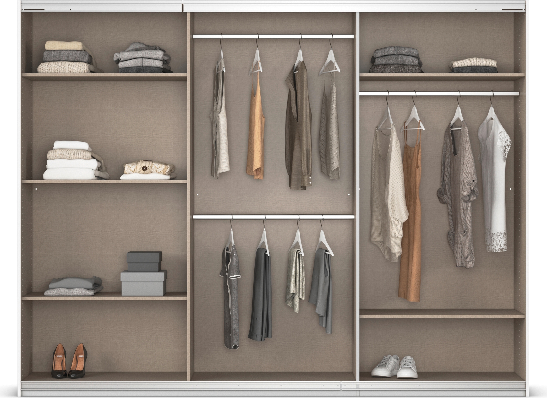 rauch Schwebetürenschrank »Kleiderschrank Schrank Garderobe AGORDO«, Top Innenausstattung, in 4 Breiten und 2 Höhen MADE IN GERMANY