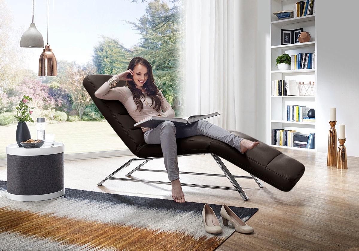 W.SCHILLIG Relaxliege »daily dreams«, Funktionsliege wahlweise mit Motor, Gestell Chrom, Breite 75 cm