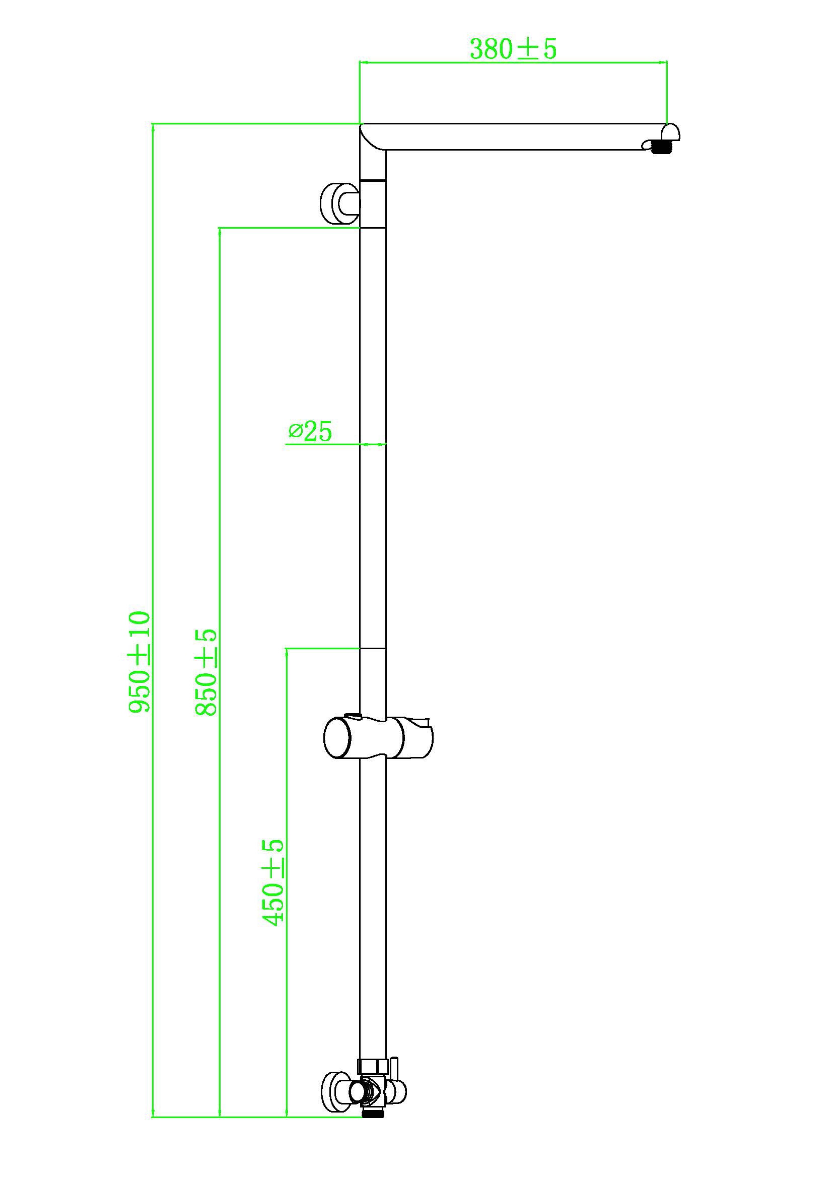 Schütte Duschstange »MARSEILLE« Überkopfbrausestange, Steigrohr, Chrom
