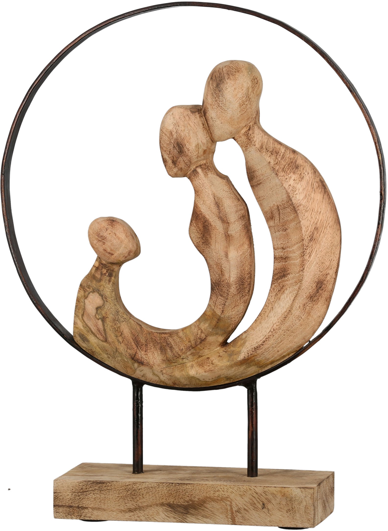 GILDE Dekofigur »Skulptur Familia, bronzefarben/natur«, bronzefarben/natur, Metall