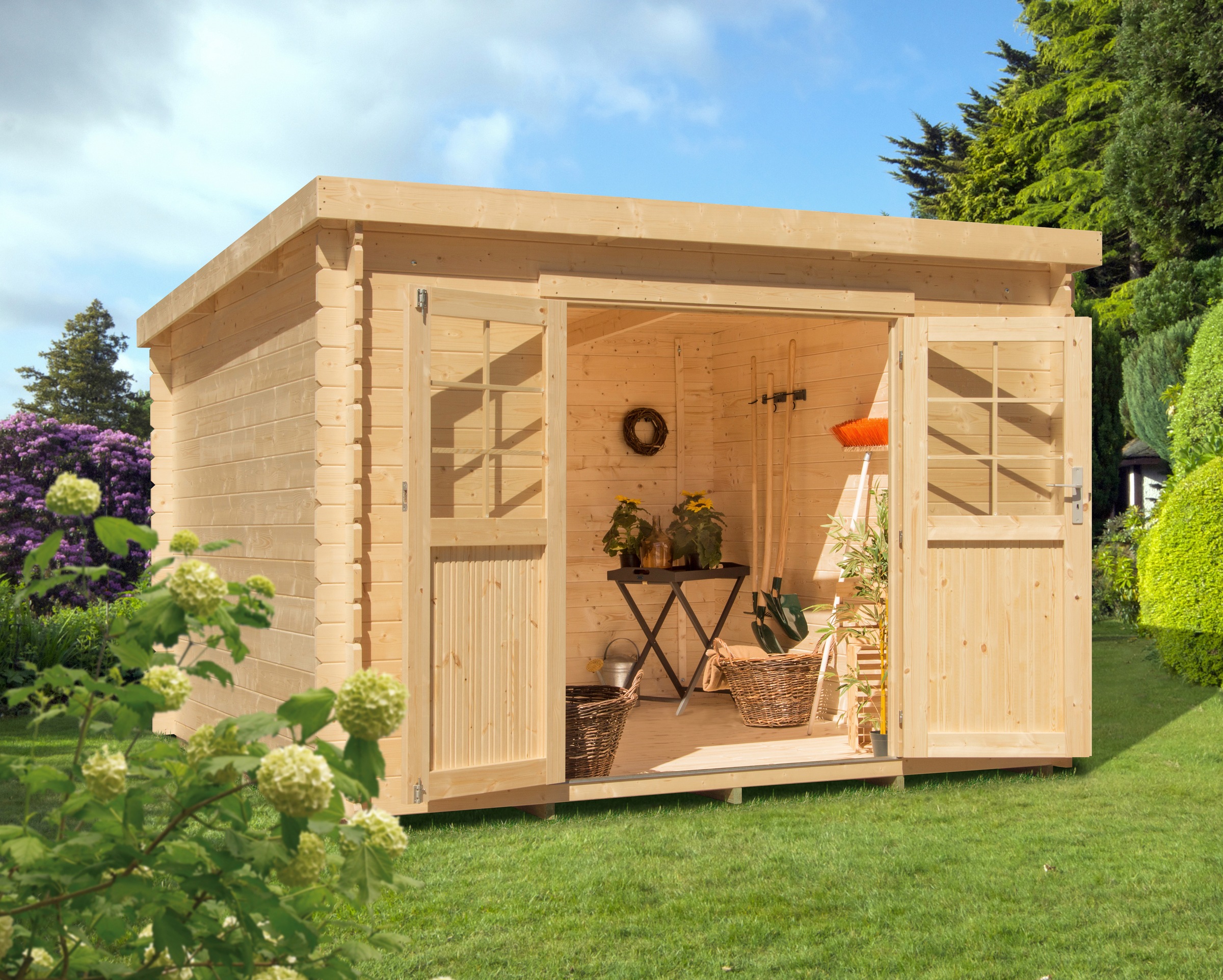 Kiehn Holz Gartenhaus Hummelsee 2 Bxt 240x210 Cm Inkl Aufbau Und Fussboden 19 Mm Wandstarke Moebel Suchmaschine Ladendirekt De