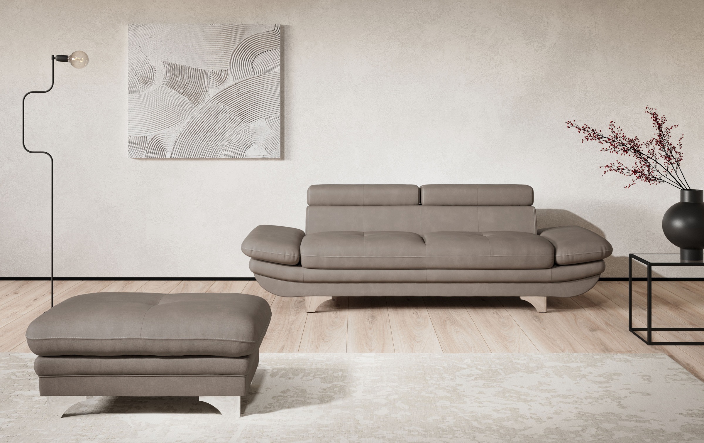 COTTA 3-Sitzer "Enterprise" Big-Sofa, mit Armteilverstellung & Kopfteilvers günstig online kaufen