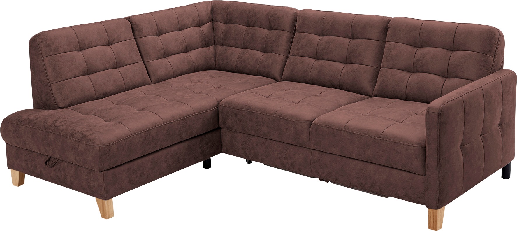 exxpo - sofa fashion Ecksofa »Elio, kompakt und komfortabel, bequem, zeitloses Design, L-Form«, wahlweise mit Bettfunktion und Bettkasten