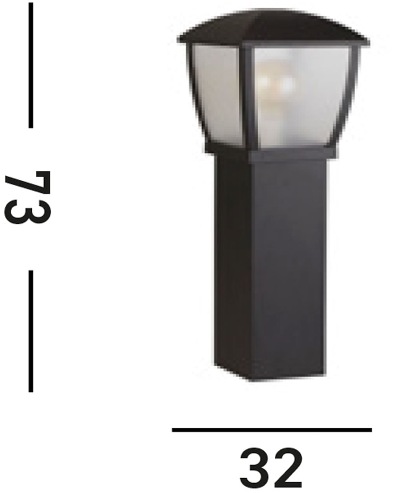 Searchlight Pollerleuchte »Seattle Post - Black Metal & Clear Frosted Polycarbonate« E27 1 Stk.