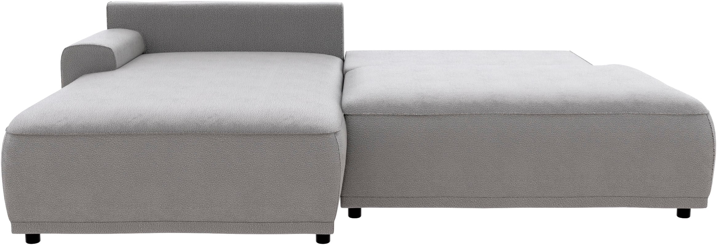 TRENDMANUFAKTUR Ecksofa »Fordon II, Schlafsofa mit Bettkasten, Couch in L-Form, Breite 250 cm«, in Struktur fein LEO, haustierfreundlich, schlamm, Armlehne links