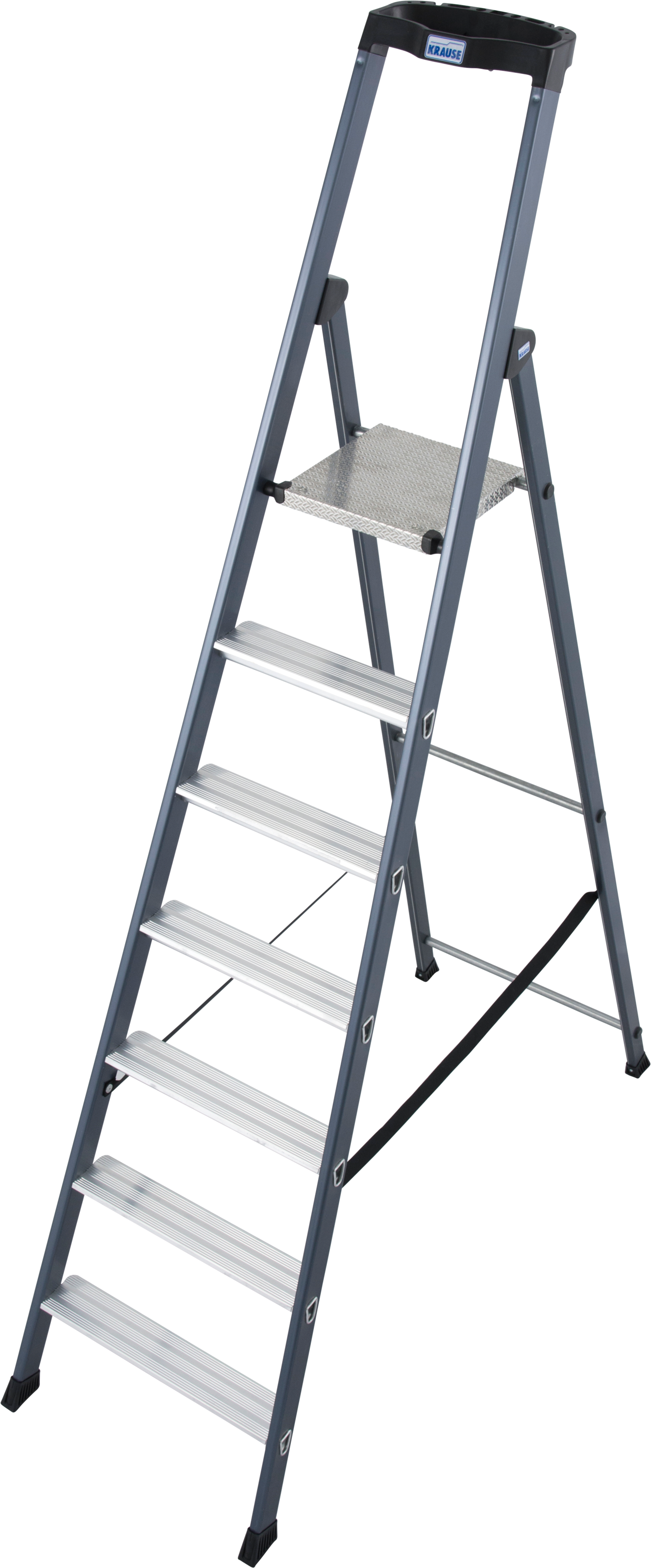 KRAUSE Stehleiter »SePro S« Alu eloxiert, 1x7 Stufen, Arbeitshöhe ca. 350 cm anthrazit B/H/L: 53 cm x 13 cm x 230 cm
