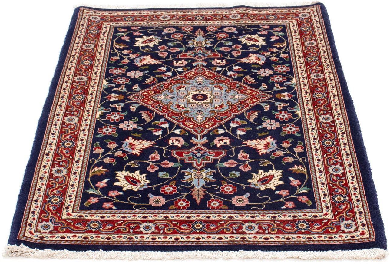 morgenland Wollteppich »Ghom Blumenmuster Blu 100 x 68 cm«, rechteckig, 10 günstig online kaufen