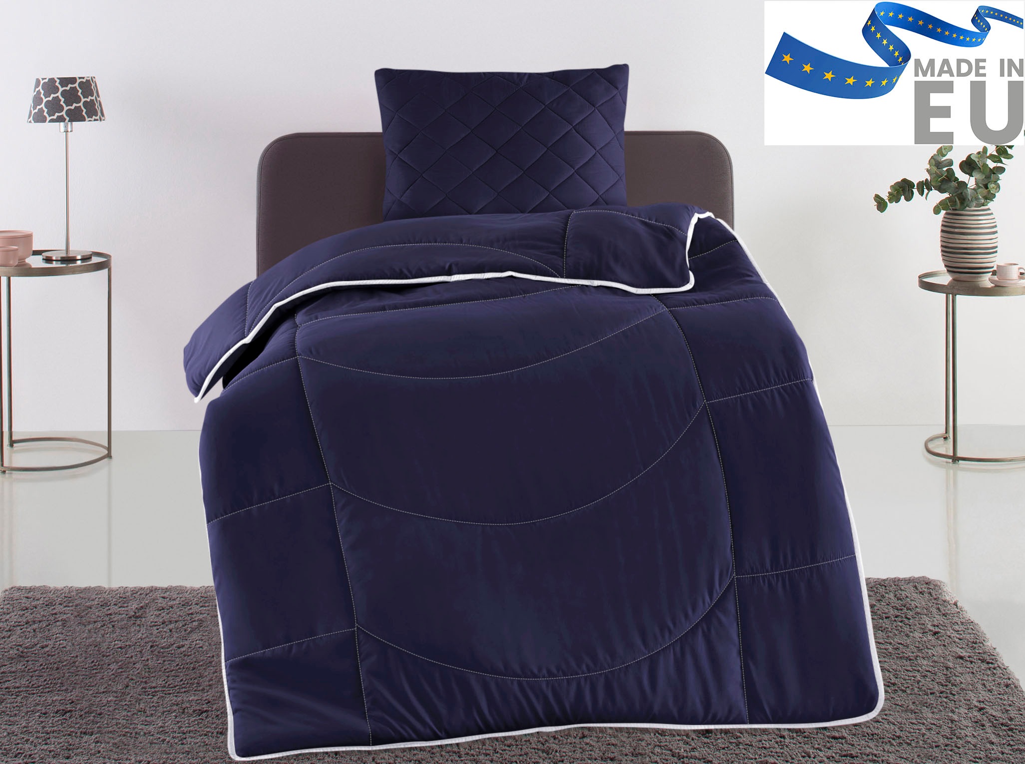 my home Steppbett + Kopfkissen »Microlux, Bettdecke 135x200 cm, 155x220 cm« günstig online kaufen