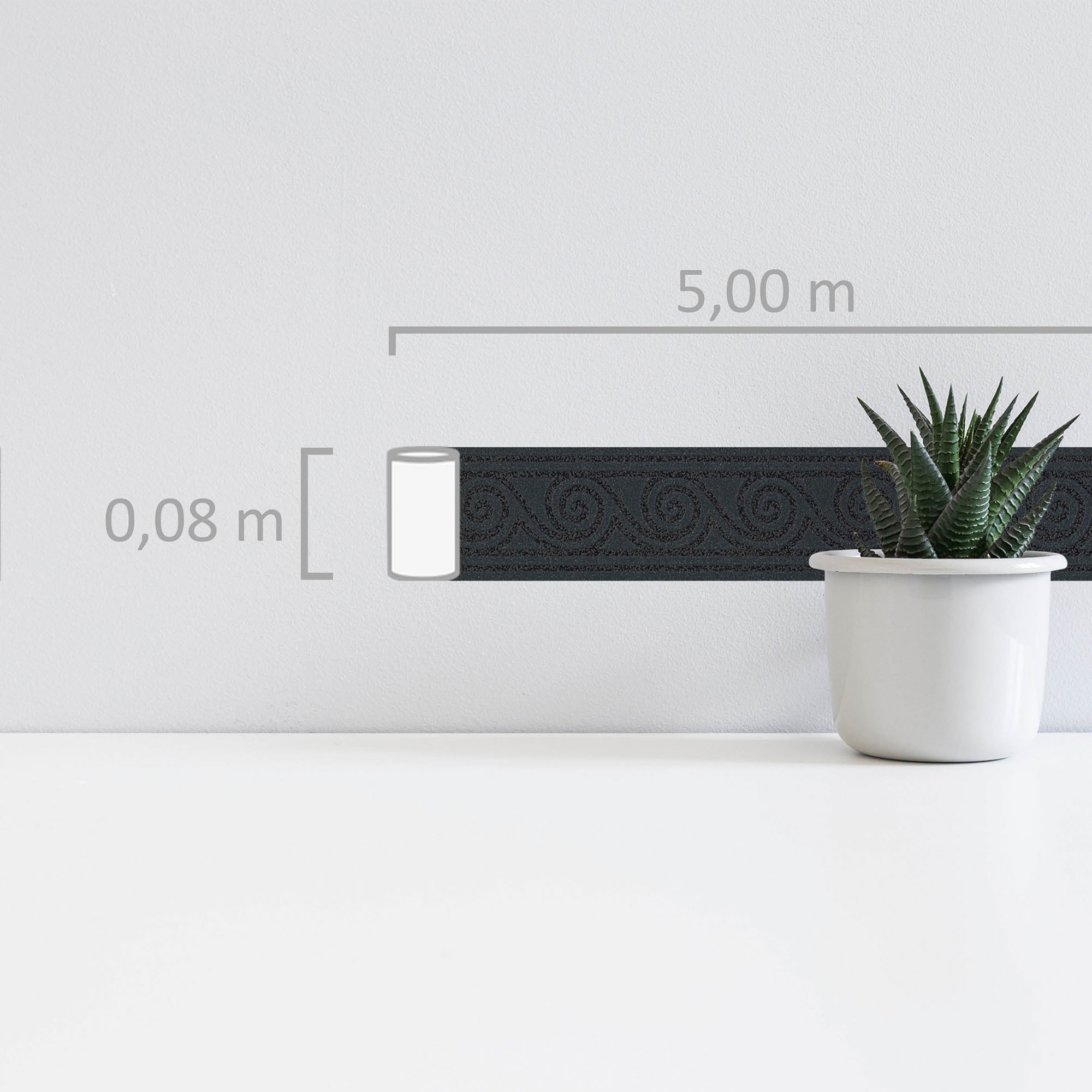 A.S. Création Bordüre »Only Borders 11«, Streifen-glänzend-abstrakt, Tapete Bordüre Wellen Borte Wohnzimmer Schlafzimmer Küche Flur Design