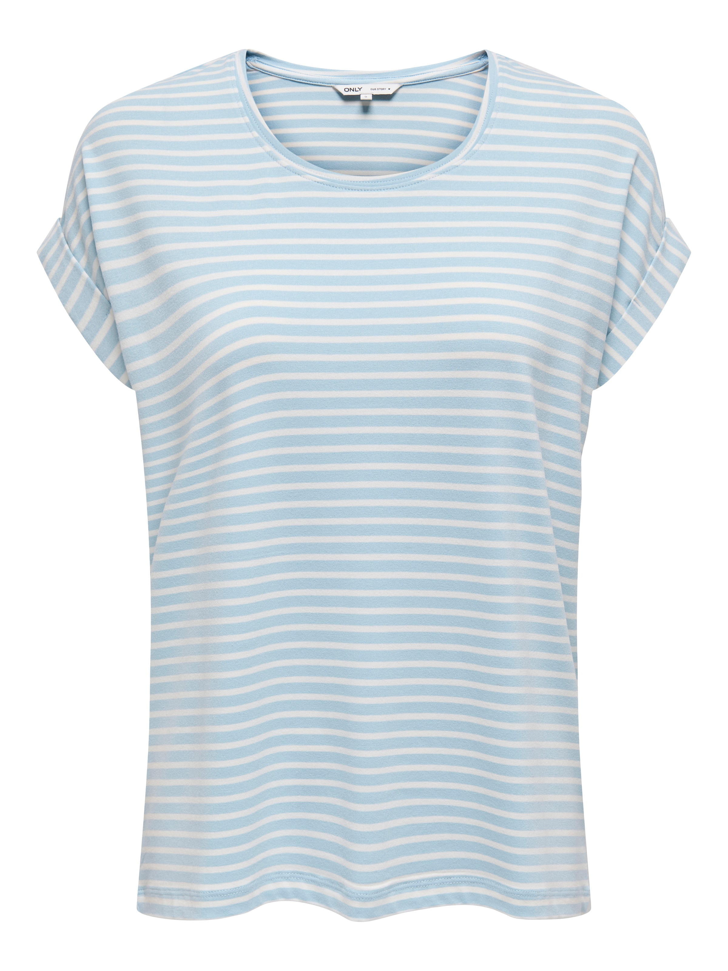 ONLY Kurzarmshirt »ONLMOSTER STRIPE S/S O-NECK TOP JRS NOOS« gestreift, lässig geschnitten, Jersey, Rundhals, Viskosemischung