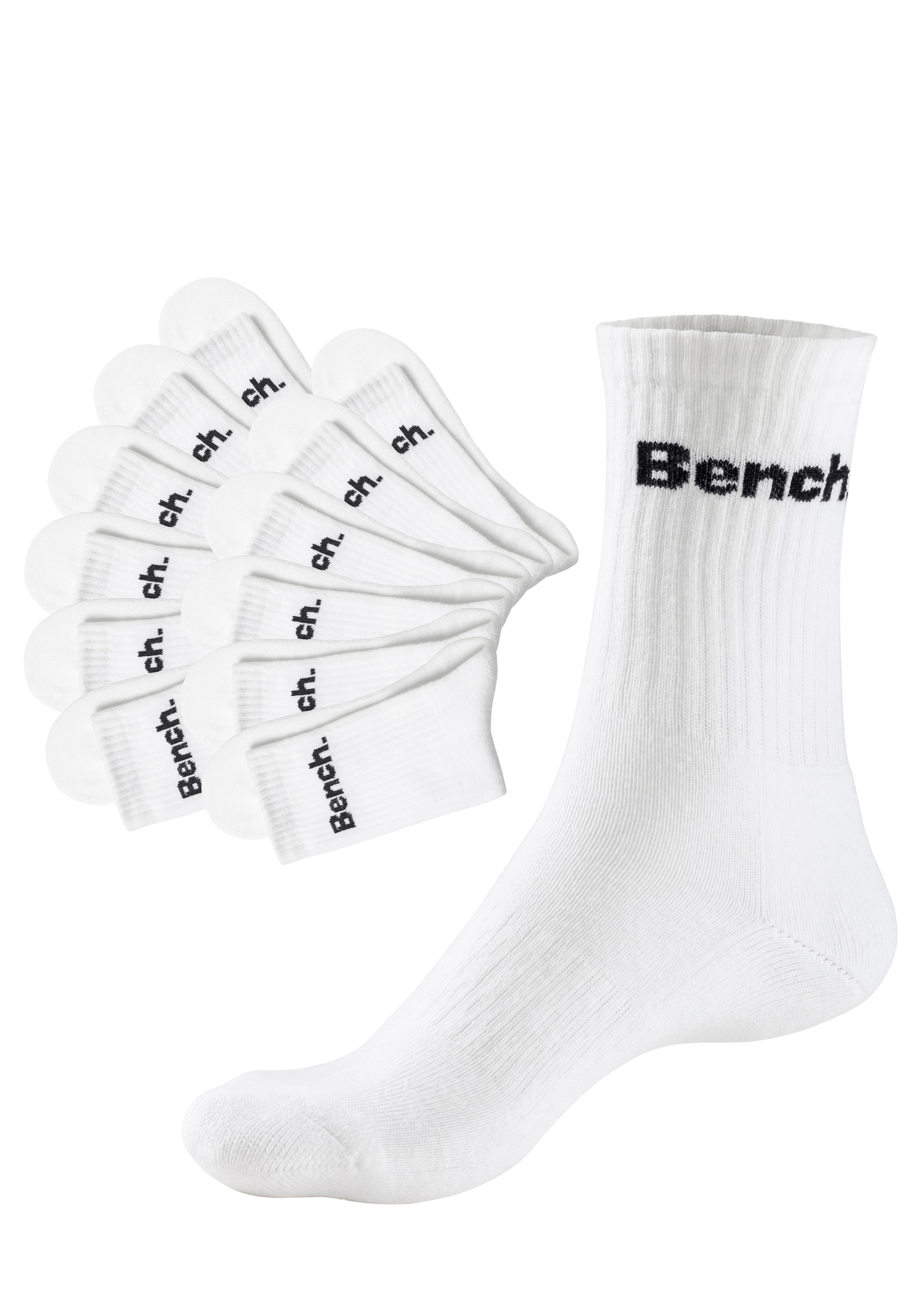 Bench. Tennissocken, (Set, 12 Paar), mit Fuß Polsterung