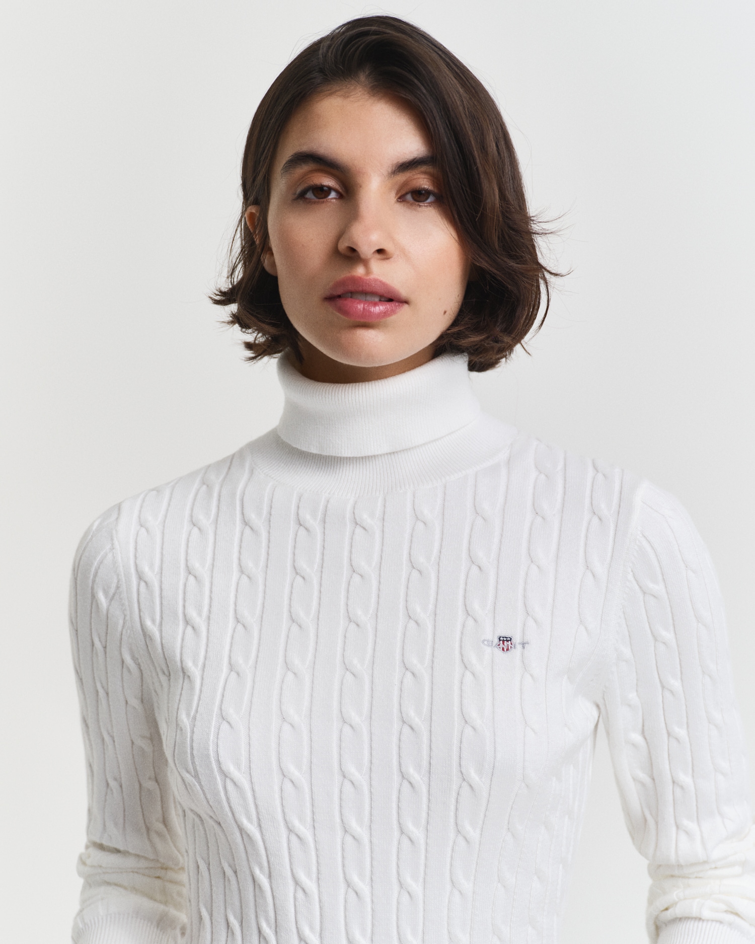 Gant Rollkragenpullover »STRETCH COTTON CABLE TURTLENECK« mit Zopfmuster