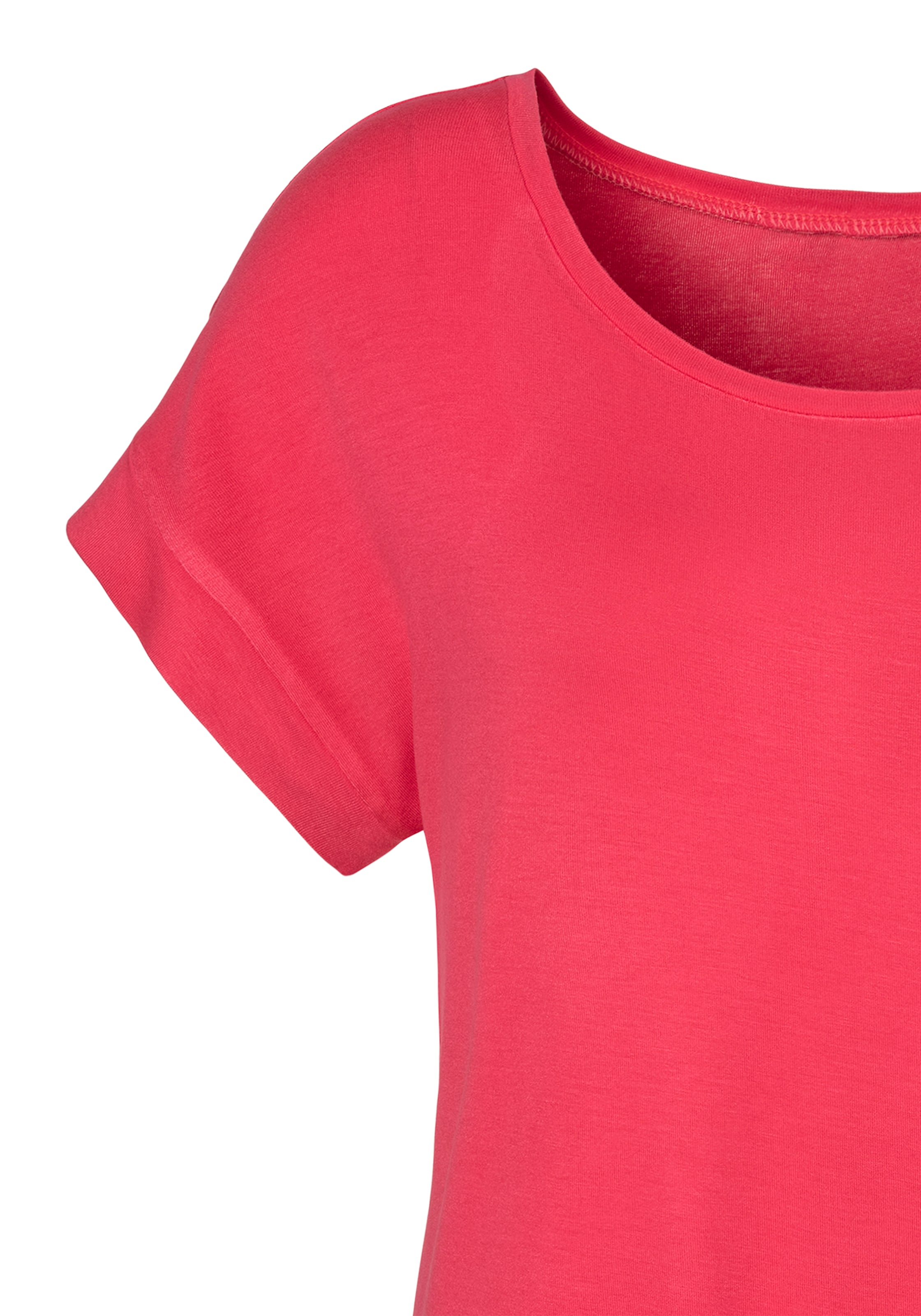 T-Shirt, Vivance günstig elastischem kaufen (2er-Pack), Saumabschluss mit