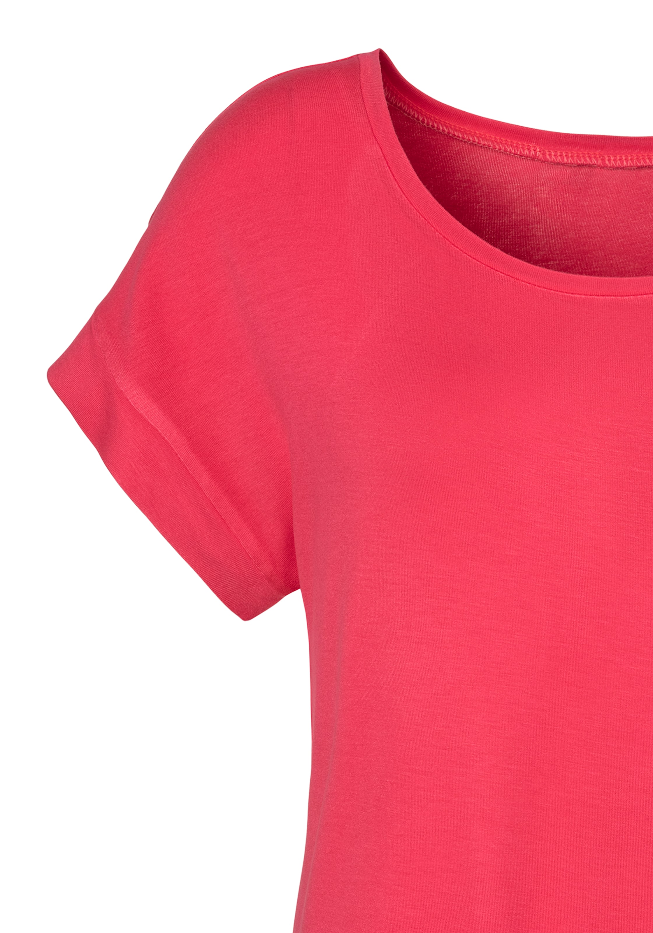 Vivance Kurzarmshirt »mit Gummizug im Bund«, (2er-Pack), aus weichem Viskose-Stretch
