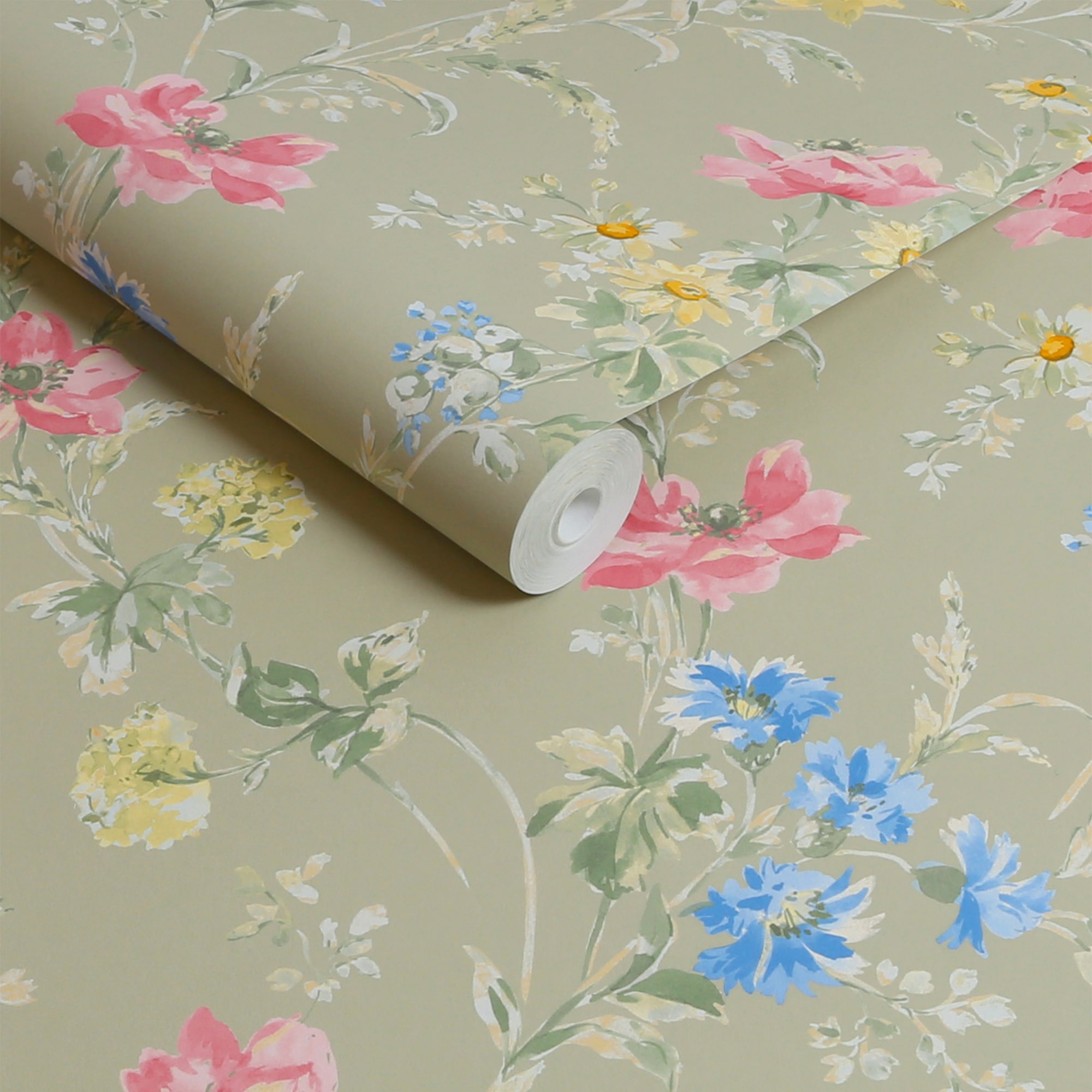 LAURA ASHLEY Vliestapete »Poppy Meadow« geblümt glatt 10mx52cm (ca. 5m2)
