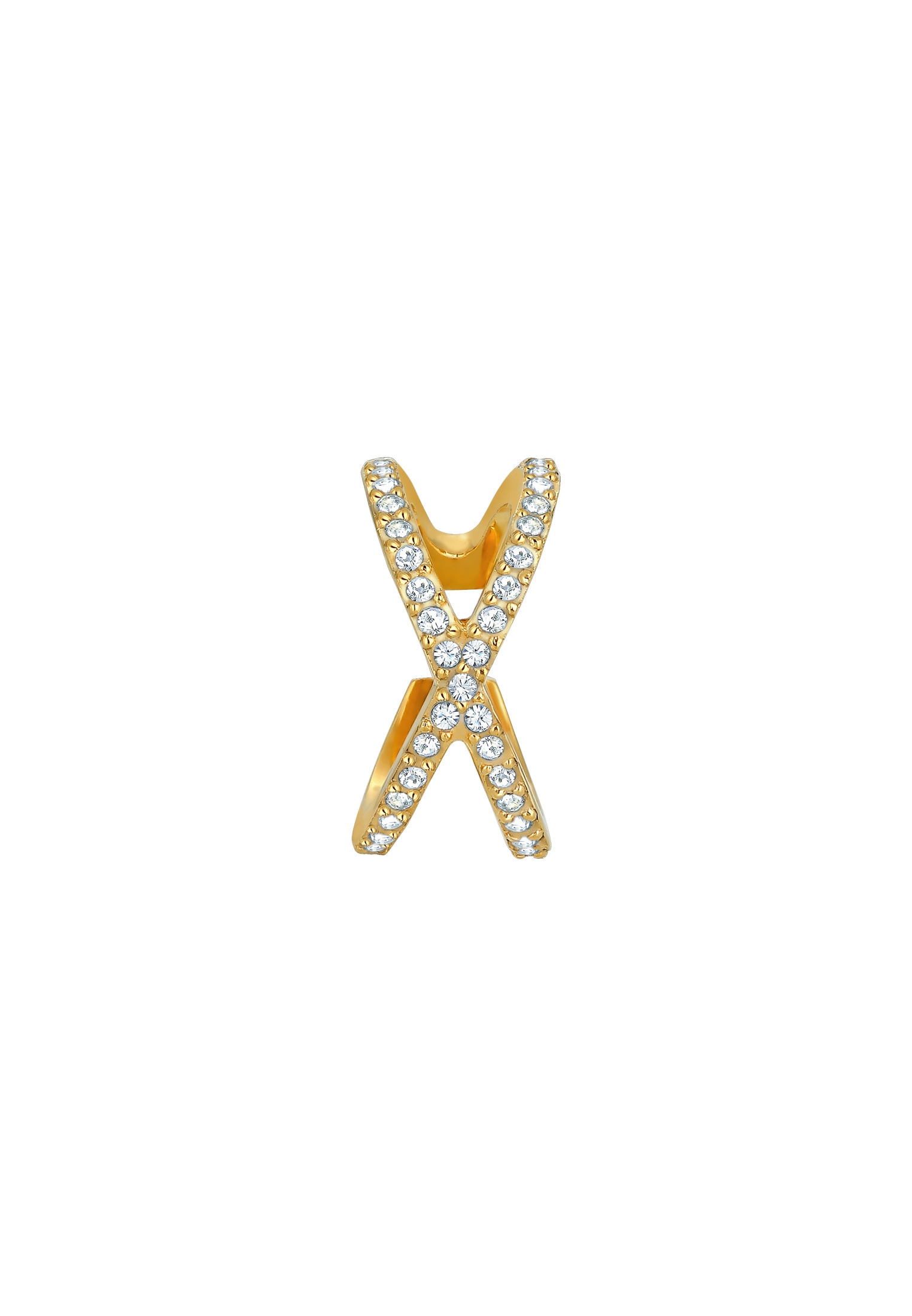 Elli Single-Ohrhaken »Single Earcuff Kreuz Kristalle 925 Silber«