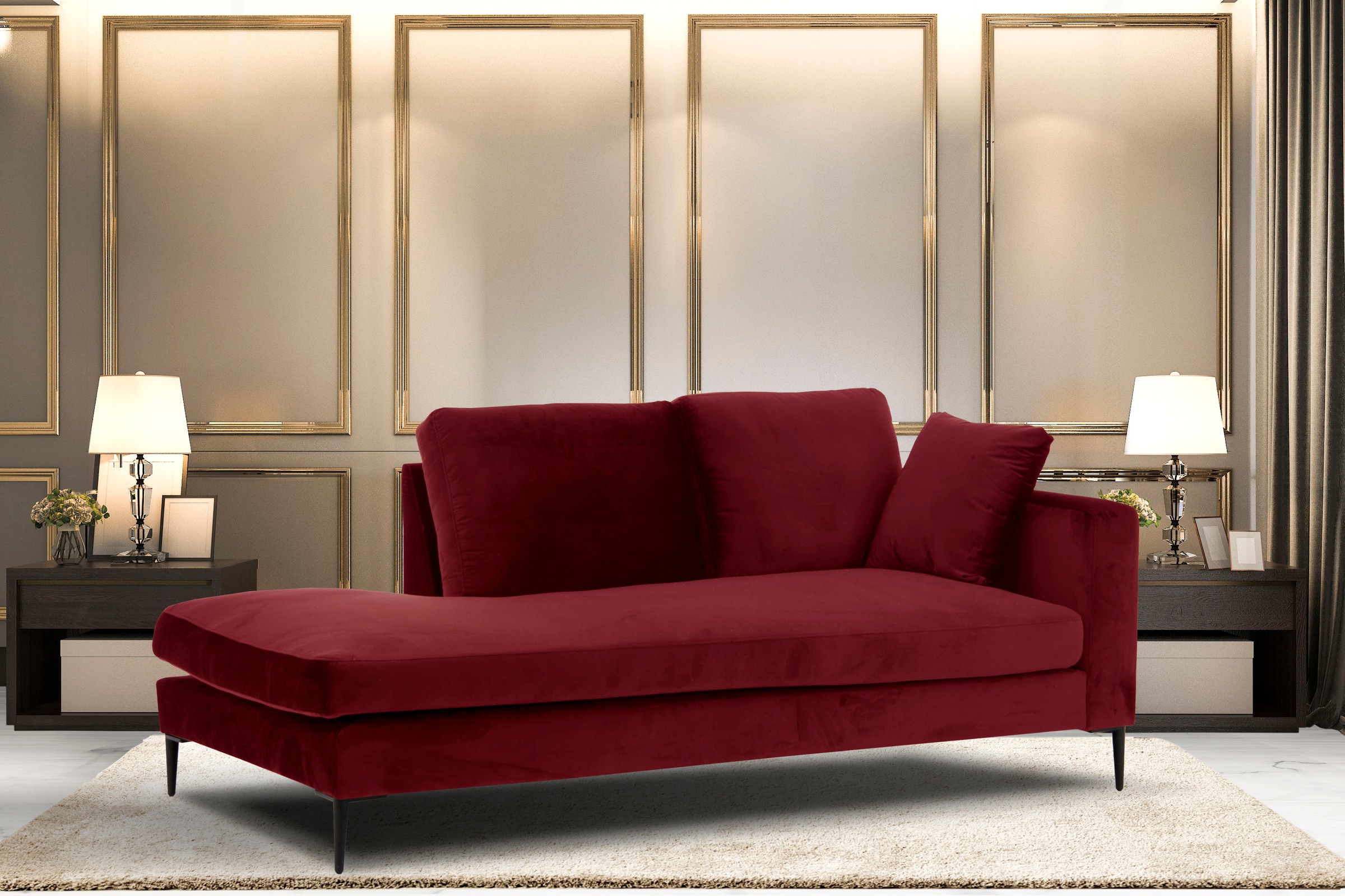 Leonique Recamiere »Cozy Chaiselongue, Maße B/T/H: 195/97/80 cm«, mit losen günstig online kaufen