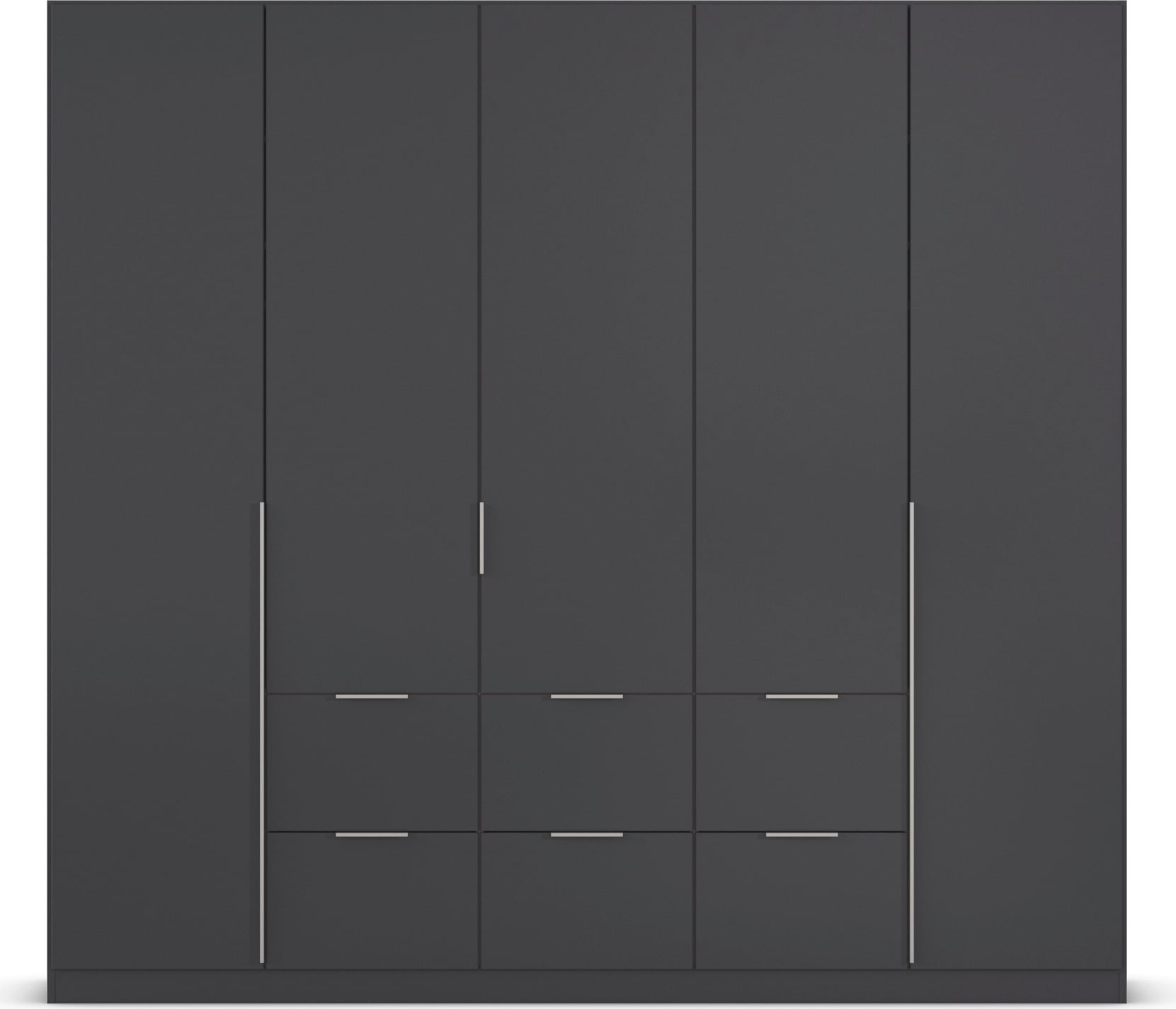 OTTO home Drehtürenschrank »Kleiderschrank Schrank Garderobe AGORDO mit Dekor- oder Hochglanzfront« in zwei Griff-Farben, Breite 226 cm,  mit Außenschubkästen, Serie in 7 Breiten und 2 Höhen MADE IN GERMANY