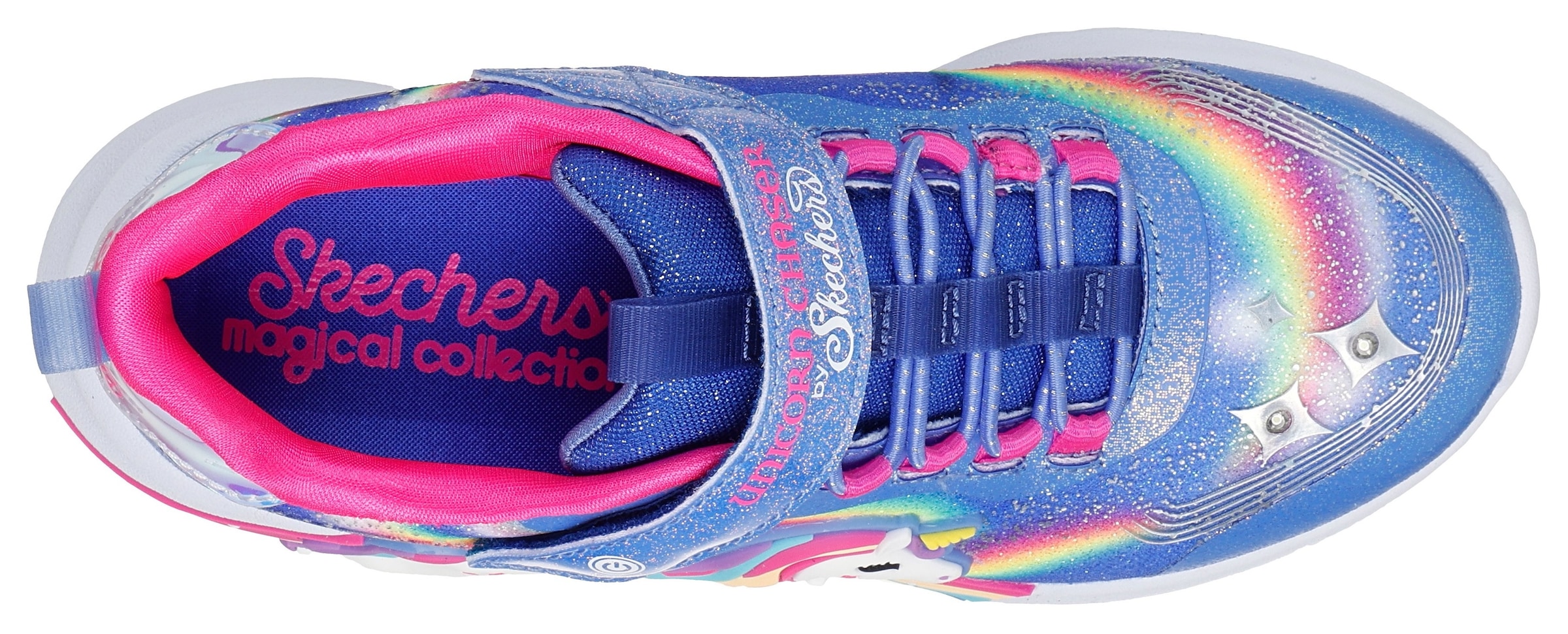 Skechers Sneaker »UNICORN CHASER«, Blinkschuh mit Einhorn, Größenschablone zum Download