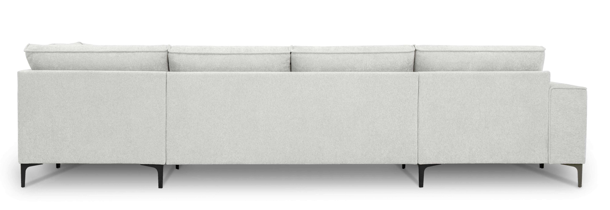 Places of Style Wohnlandschaft »XXL Sofa Oland, Struktur, Flachgewebe, Luxus-Microfaser, Boucle«, U-Form, 345 cm, Wellenunterfederung, Skandi-Design, Metallfüße