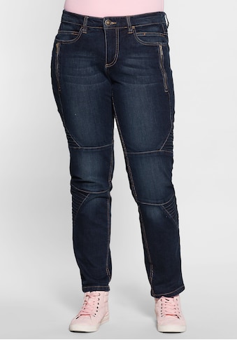 Sheego Stretch-Jeans, Im Biker Style kaufen
