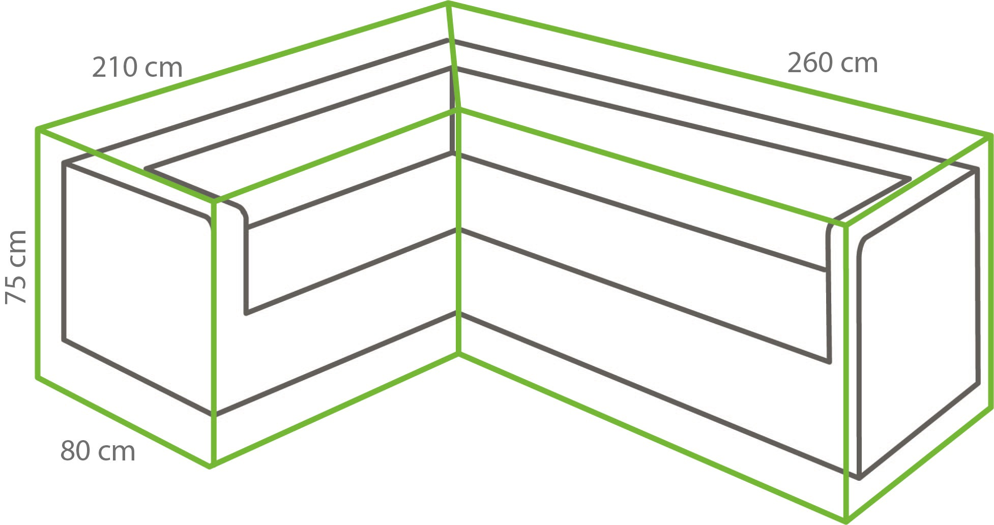 winza outdoor covers Gartenmöbel-Schutzhülle »Outdoor Cover«, für L-förmige Loungegarnitur, Maße BxT: links: 210x80 /rechts: 260x80