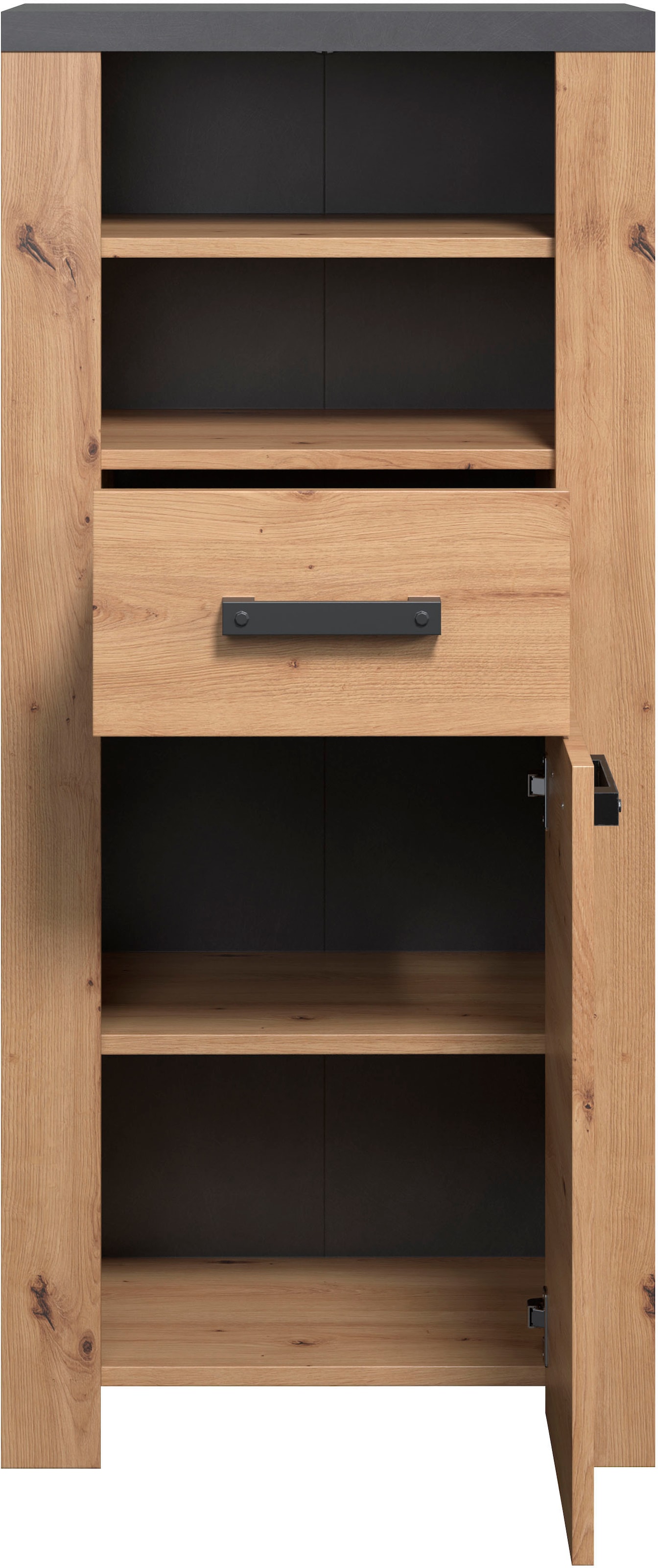 Home affaire Midischrank »Ambres«, (1 St.), Badschrank in matter Echtholzoptik - Maße (B/T/H) 53/35/118 cm
