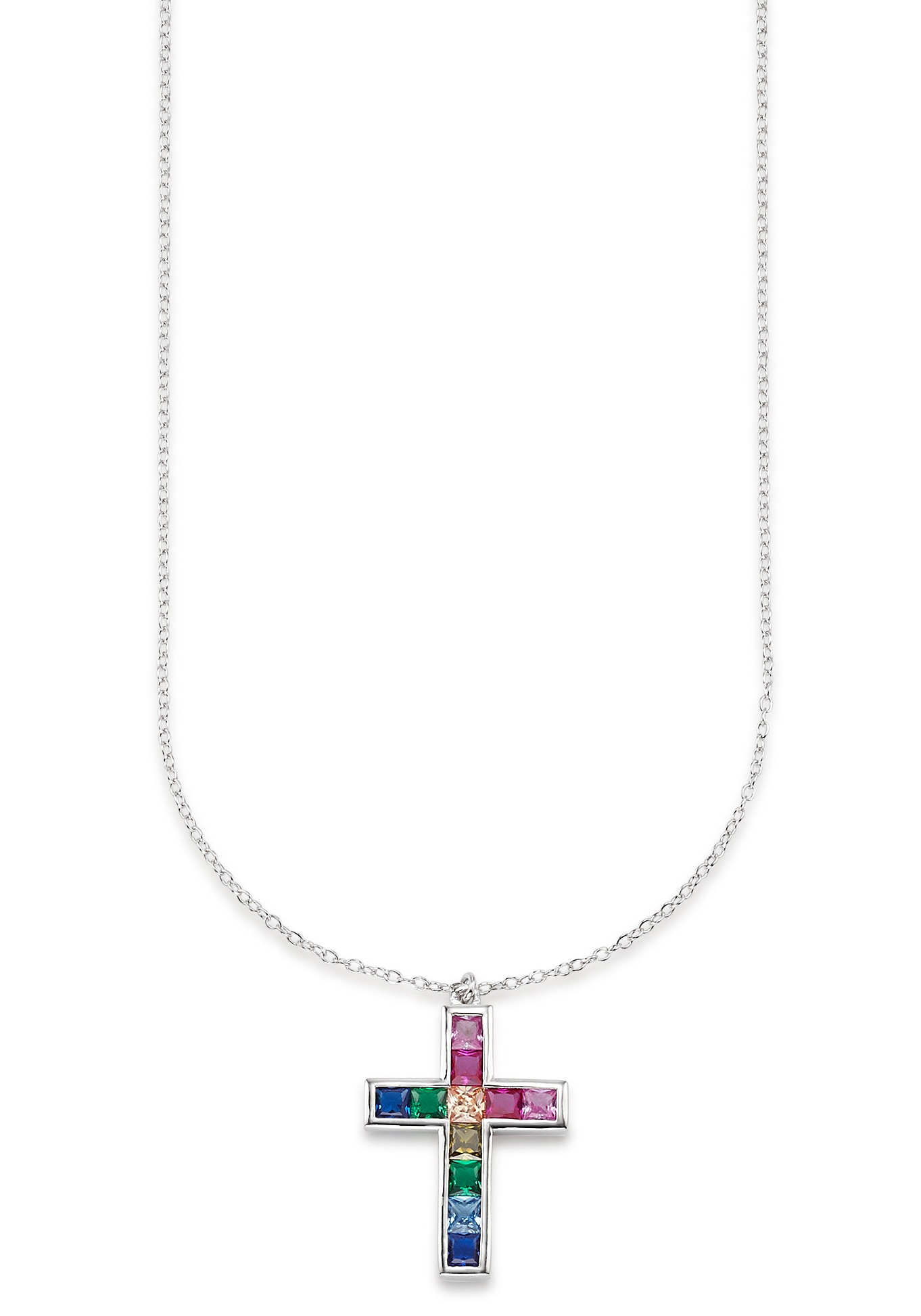 Bruno Banani Kette mit Anhänger »Schmuck Geschenk, Halskette Regenbogen  Kreuz Glitzerstein Silber«, mit Zirkonia (synth.) online kaufen