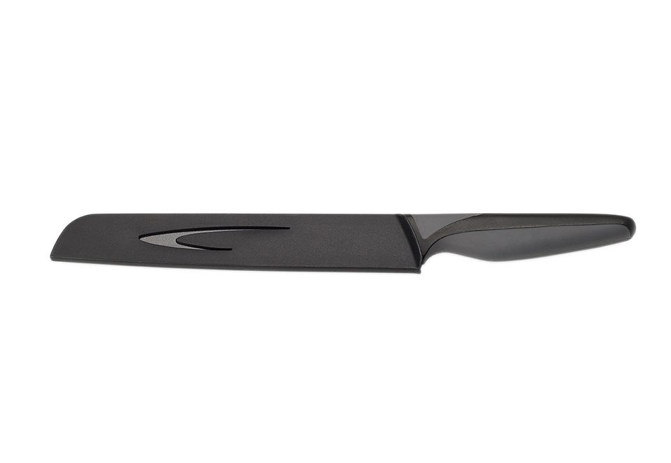 ECHTWERK Brotmesser »BlackSteel«, (Set, 1 tlg., inkl. Klingenschutz), Küchenmesser, Edelstahl, hohe Schneidfestigkeit, Klingenlänge 20 cm