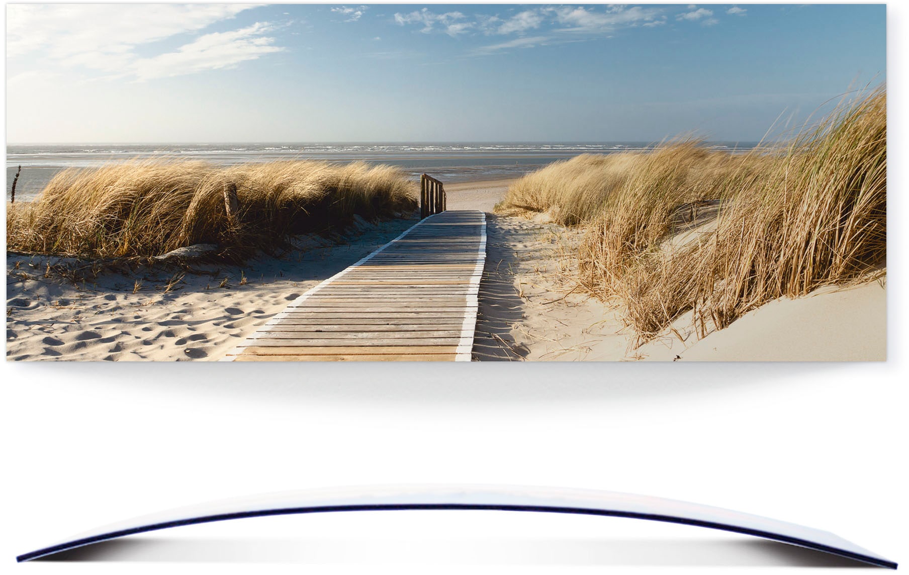 Artland Wandbild »Nordseestrand auf Langeoog - Steg«, Strand, (1 St.), 3D O günstig online kaufen