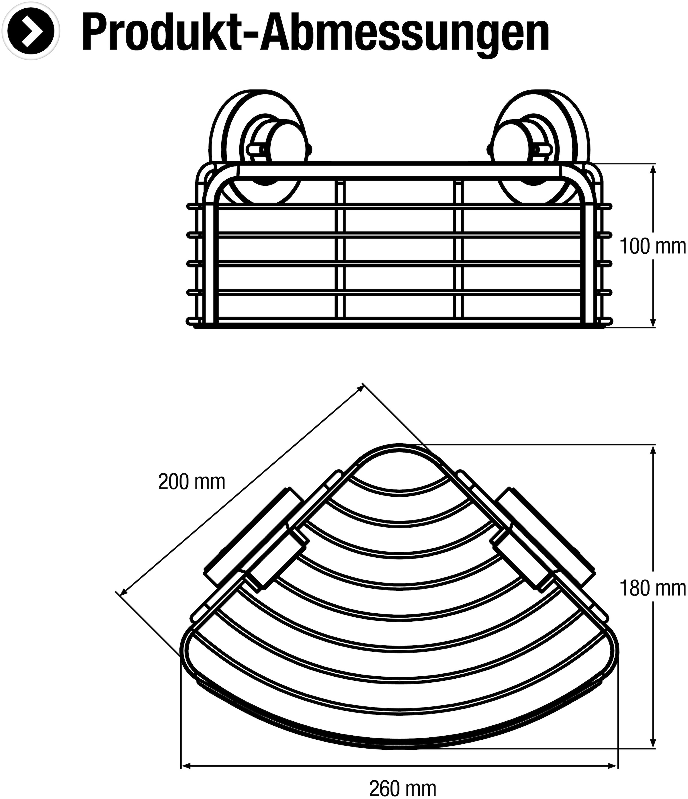 CORNAT Duschregal »3 in 1 - Extra großer & hoher Korb - Zur Wandmontage - Duschablage« 3 Befestigungsoptionen mit Saugnapf, Klebepad & Bohren - Verchromt