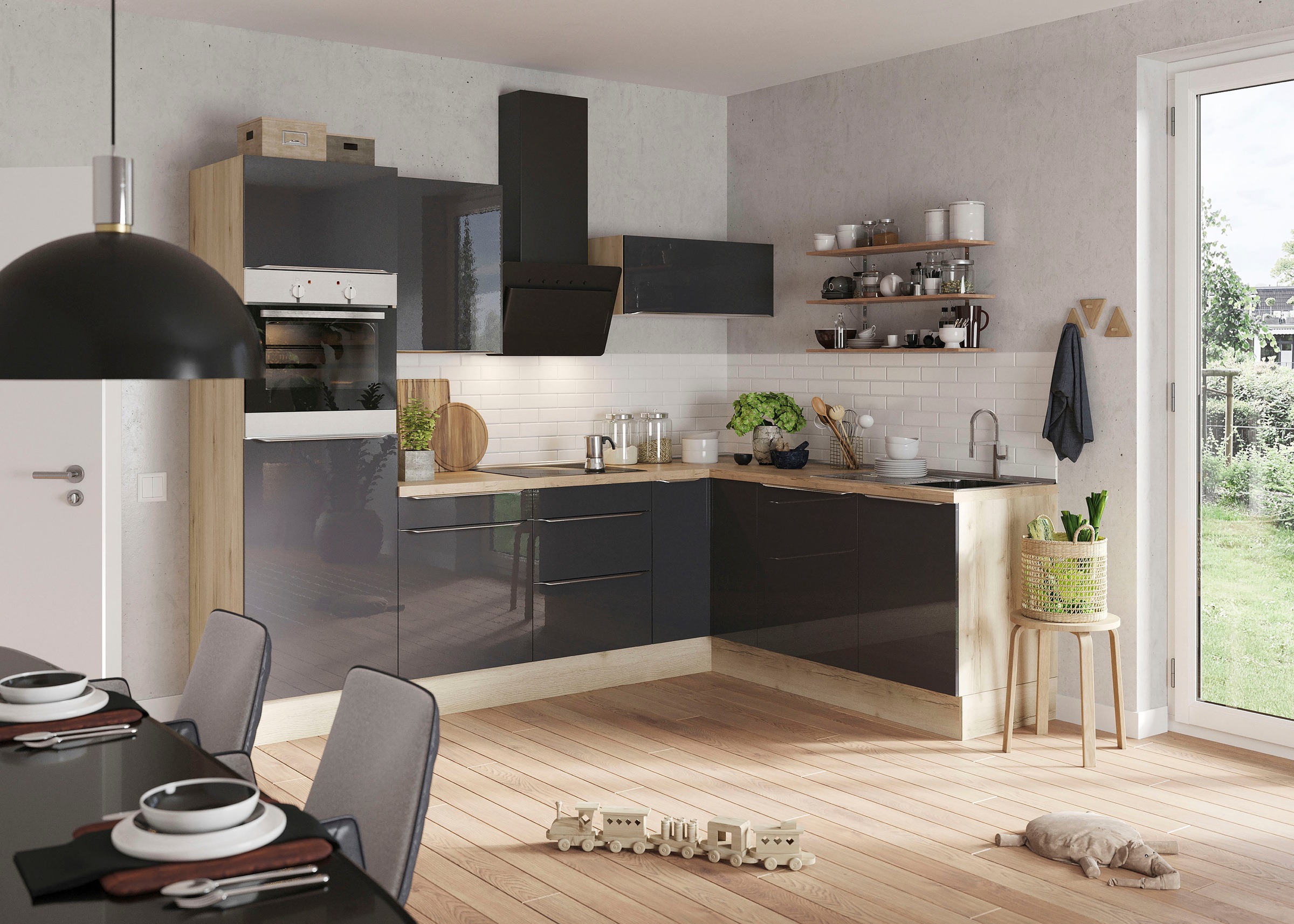 KOCHSTATION Winkelküche "KS-Aken" wahlweise mit E-Geräten und Stellvariante günstig online kaufen