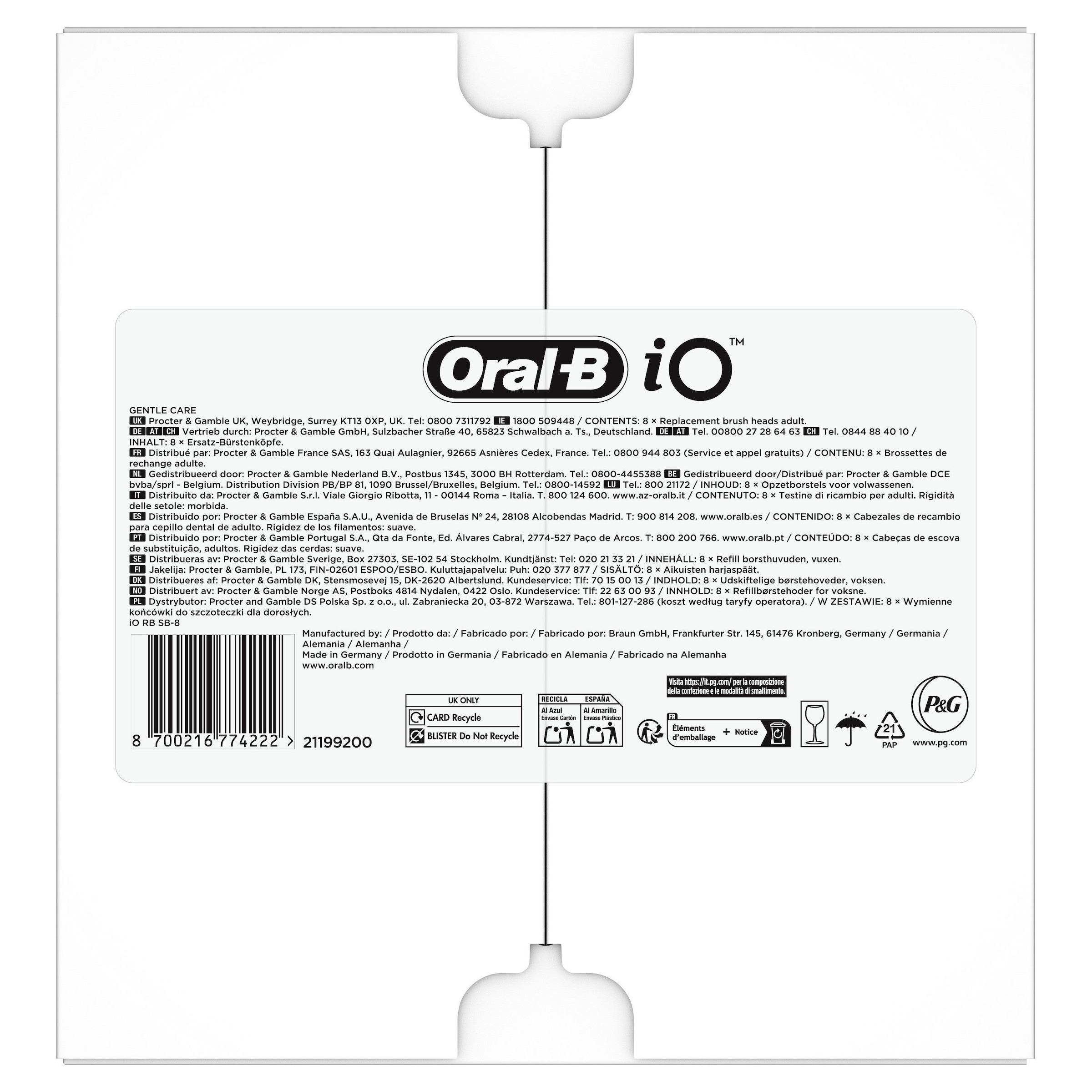 Oral-B Aufsteckbürsten »Oral-B iO Sanfte Reinigung«, fortschrittliche Plaque-Entfernung, für empfindliches Zahnfleisch
