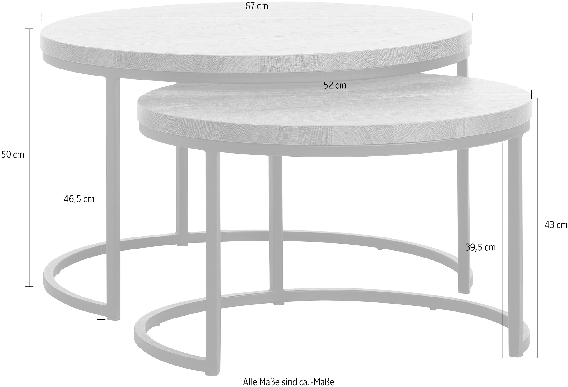 OMG Design Couchtisch »Rutger«, (Set, 1 St.), im 2er Set, variabel stellbar